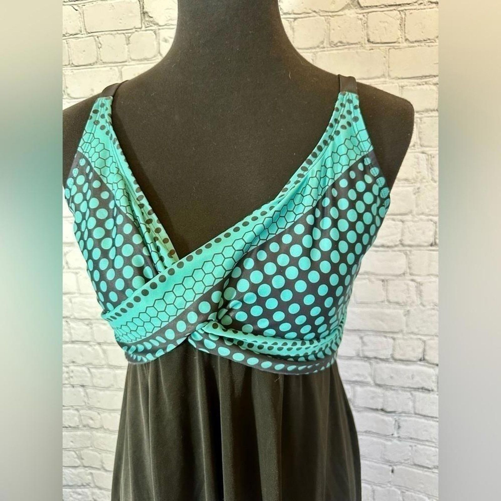 Other Chic Teal and Black Polka Dot Dress Size ONE SIZE - 3 Thumbnail