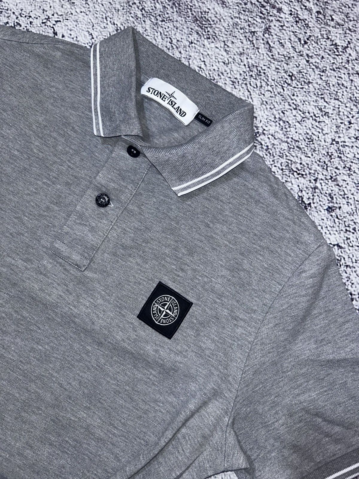Stone Island Stone Island Slim Fit Polo Shirt – Grey Authentic Piece Size US M / EU 48-50 / 2 - 4 Thumbnail