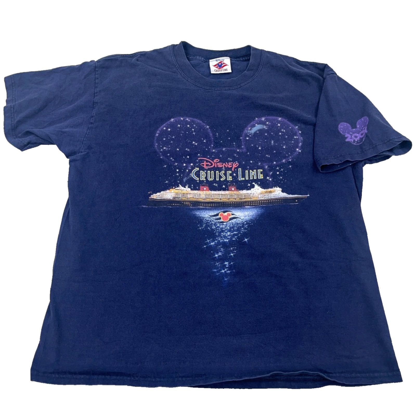 Disney Vintage Disney Cruise Line Shirt Men XL Blue Tee Mickey Faded Grunge Ship Cartoon Retro 90s Mens Disney Shirt XL Blue Size US XL / EU 56 / 4 - 2 Thumbnail