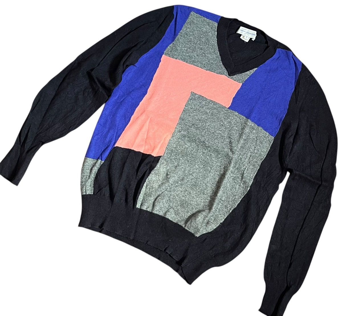 Comme des Garcons Vintage CDG SHIRT abstract rectangle boxy wool sweater Size US M / EU 48-50 / 2 - 2 Thumbnail