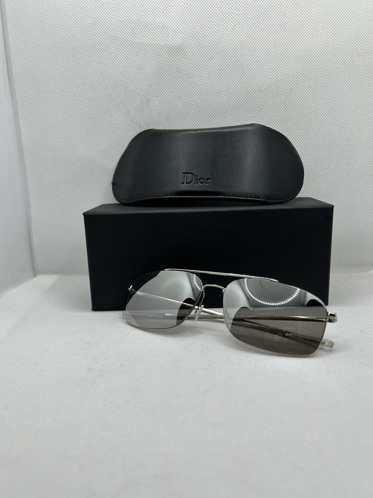 Dior Dior Homme Silver Aviator Sunglasses Hedi Slimane Size ONE SIZE - 1 Thumbnail