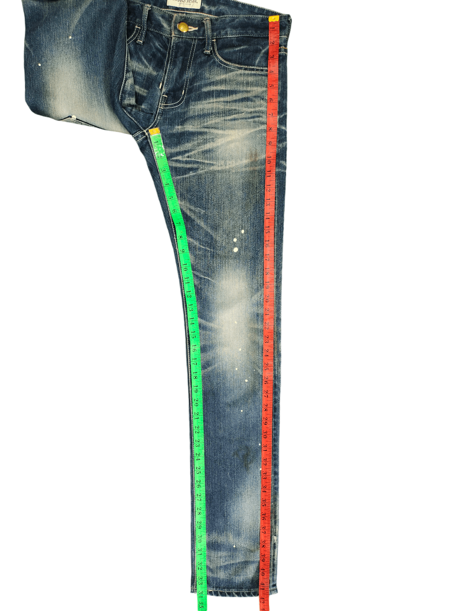 A.F.F.A. × Undercover Vanquish Clawmark Distress Faded Painted Jeans Slim Fit Size US 29 - 9 Thumbnail