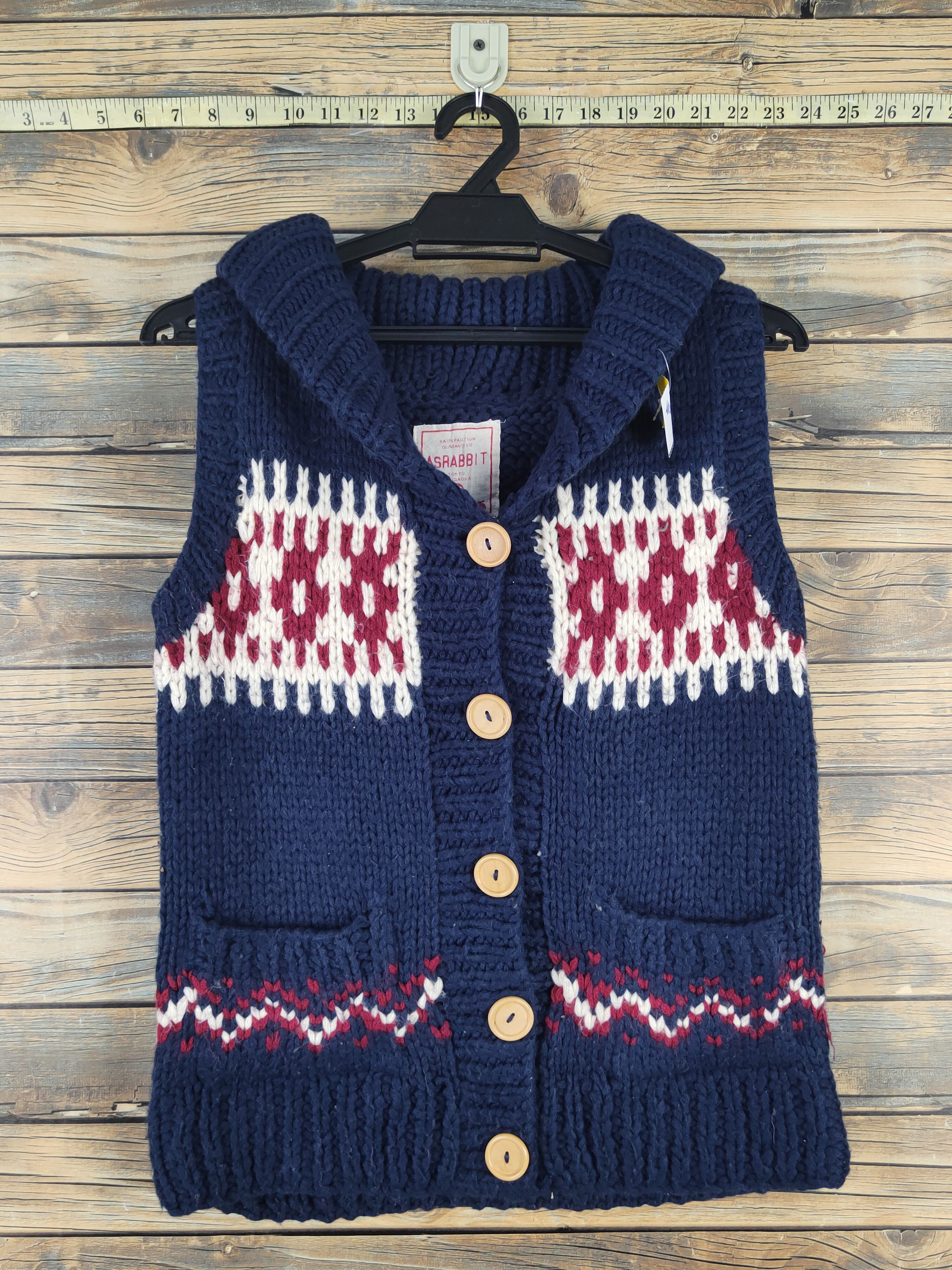 Japanese Brand × Vintage japan Asrabbit Navy Knitwear Vests #W1662 Size S / US 4 / IT 40 - 1 Thumbnail