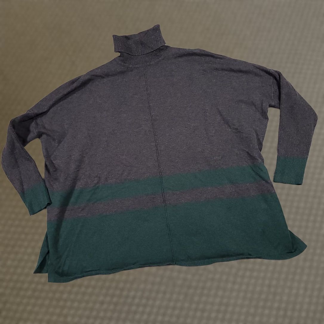 Jones New York Jones New York Signature Turtleneck Sweater Women's Medium Colorblock Oversized Pullover Knit Shirt Size M / US 6-8 / IT 42-44 - 1 Thumbnail