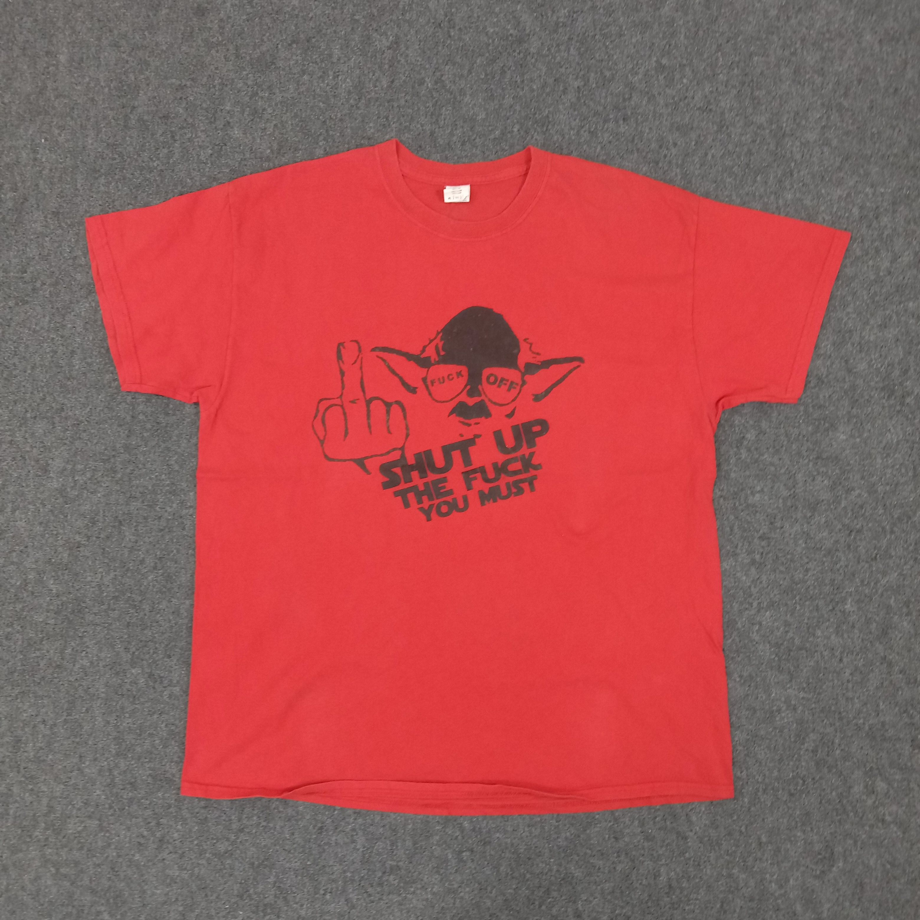 Vintage Shut Up The Fuck You Must Star Wars Parody Tshirt Size US XL / EU 56 / 4 - 1 Thumbnail