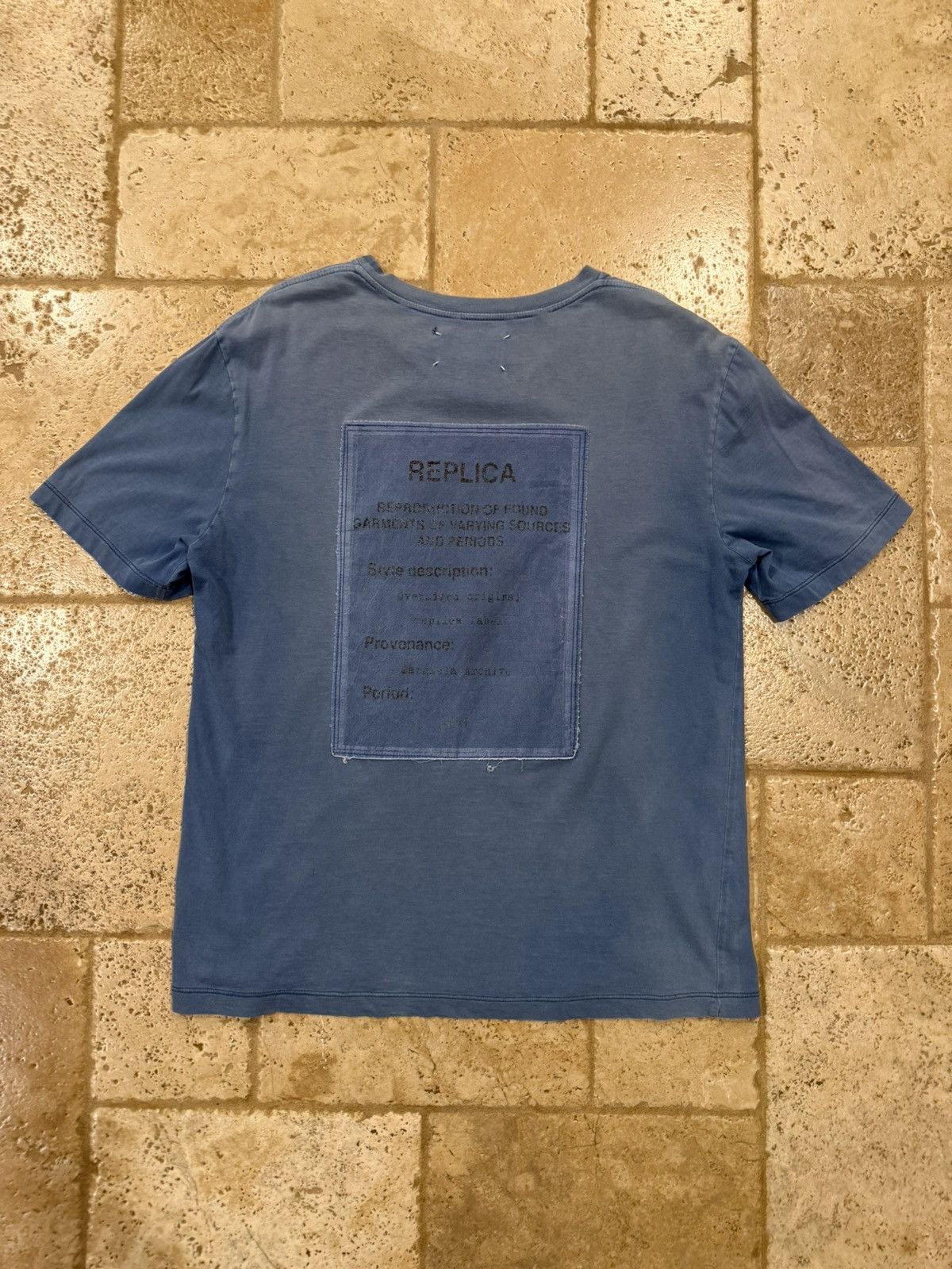 Maison Margiela Maison Margiela Replica Logo Faded Blue Oversized T-Shirt Size US S / EU 44-46 / 1 - 11 Thumbnail
