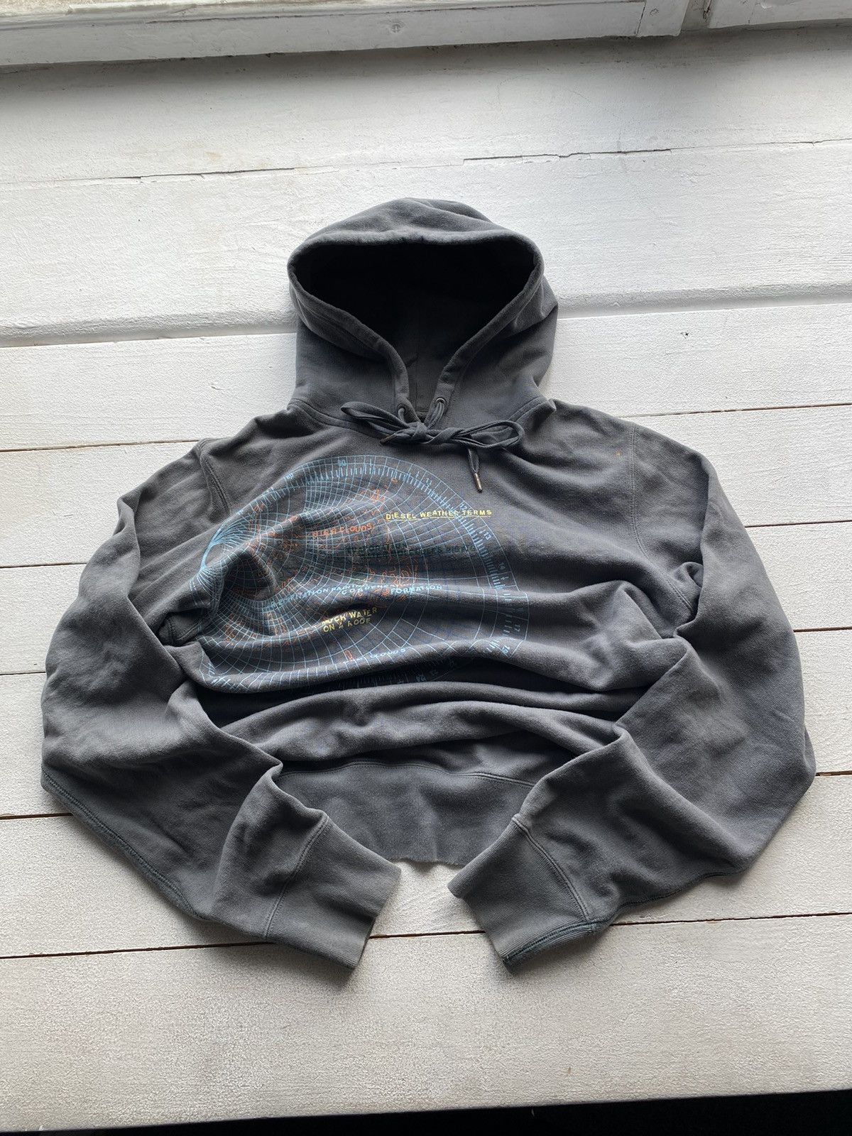 Diesel × Vintage 90s🔥Punk Opium Diesel Weather Logo Gray Gothic Hoodie Y2k Size US L / EU 52-54 / 3 - 2 Thumbnail