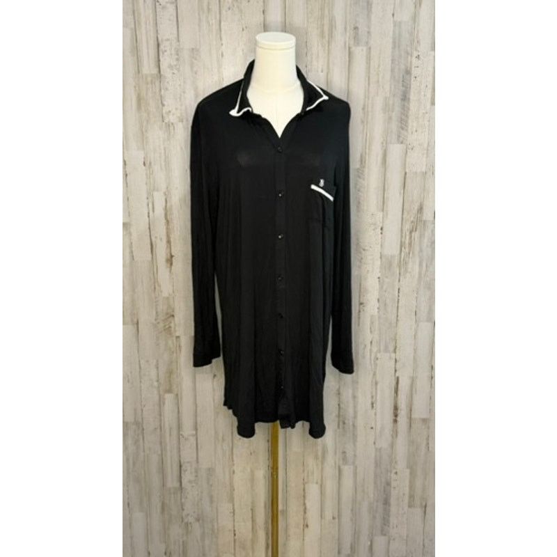Victoria's Secret Victoria's Secret Women's Large Black Button-Up Sleep Shirt Size ONE SIZE - 1 Thumbnail