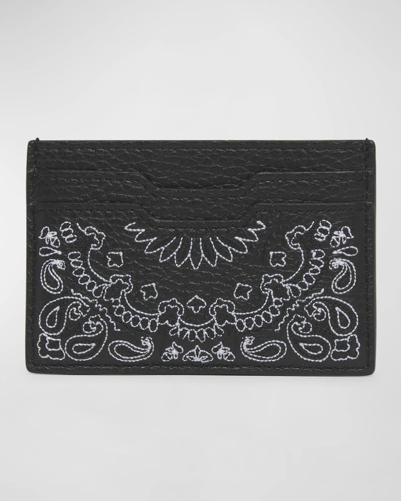 Amiri o1y0525 Size : OS / Logo Leather Card Holder in Black/White Size ONE SIZE - 2 Thumbnail