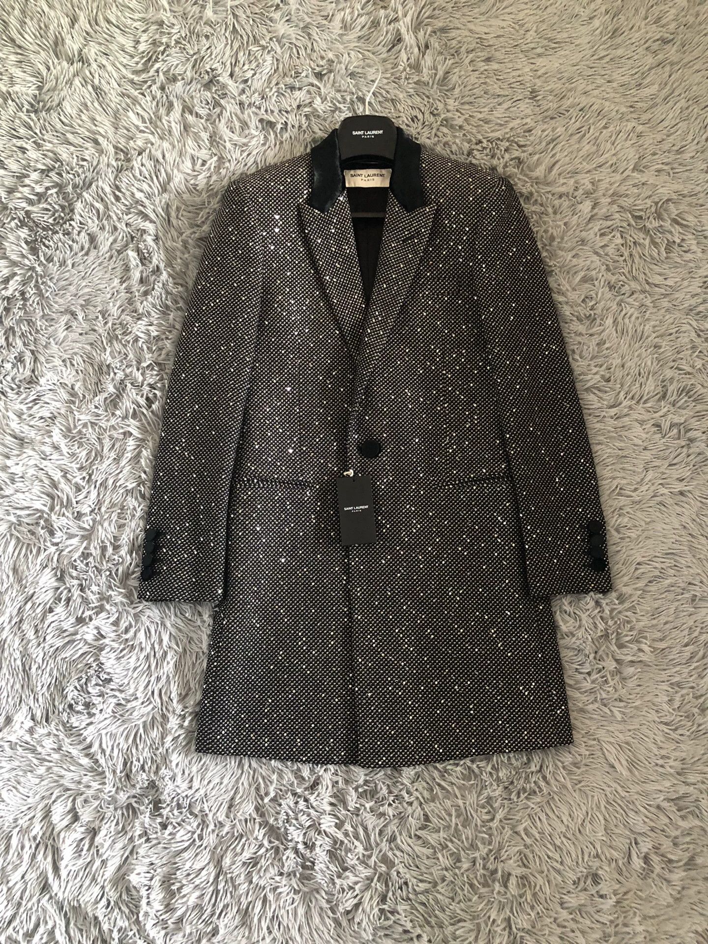 Saint Laurent Paris Saint Laurent 18FW Sequin Embellished Coat Size M / US 6-8 / IT 42-44 - 1 Thumbnail