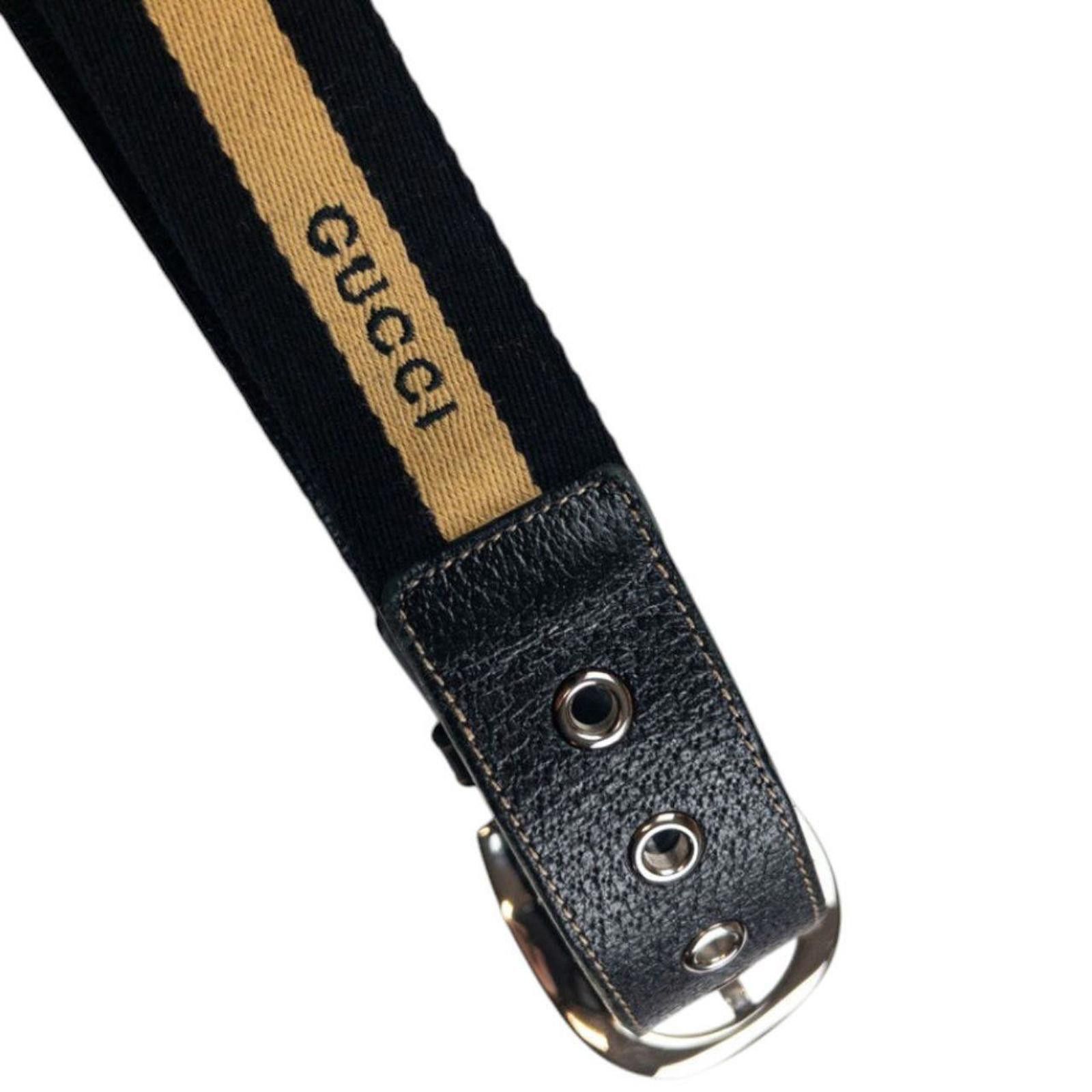 Gucci Vintage Gucci Stripe Leather Belt Size W26 Size ONE SIZE - 7 Thumbnail