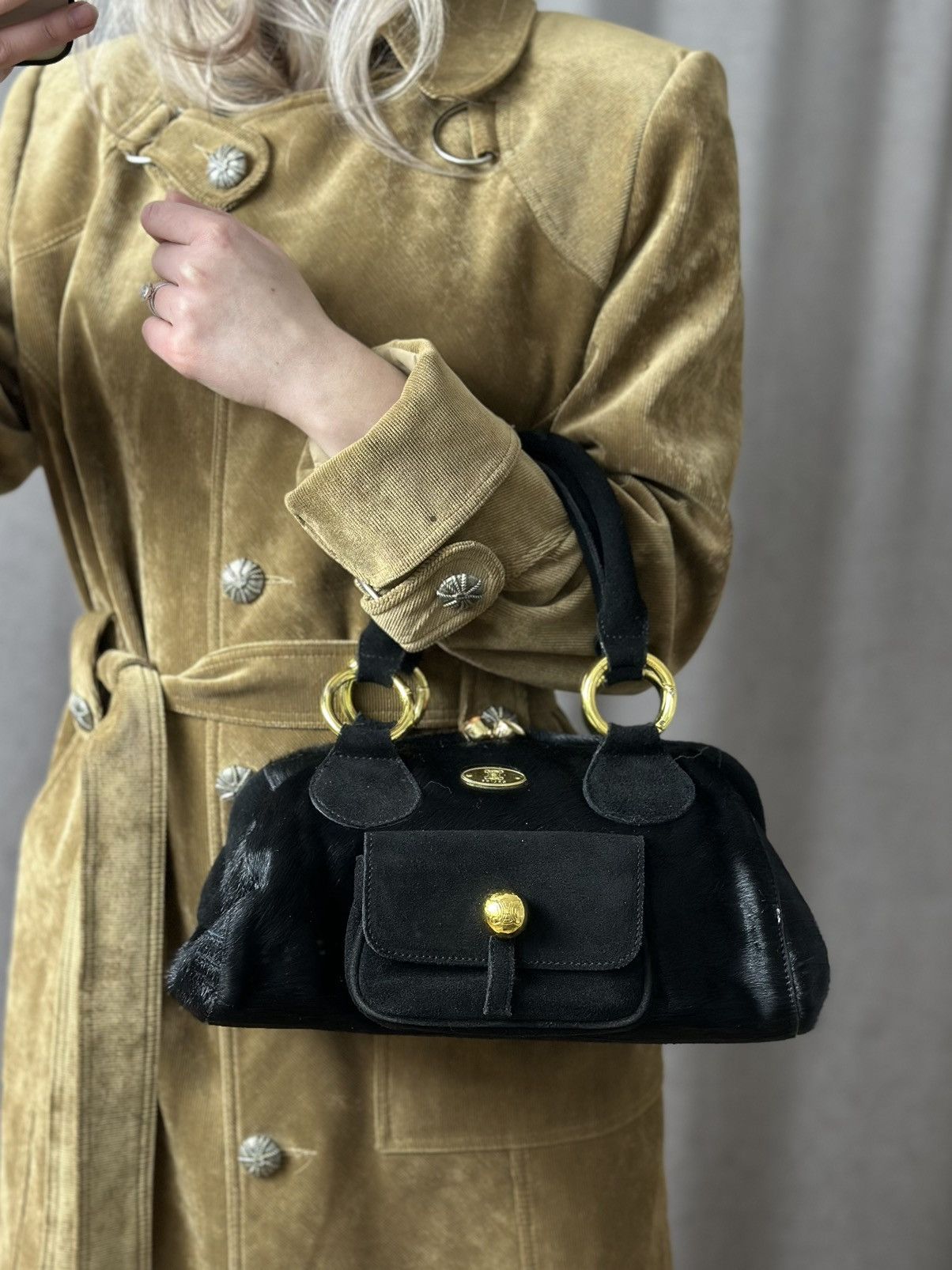 Celine Vintage 90s Fur Bag Celine Hobo IfSixWasNine Y2K AvantGarde Size ONE SIZE - 4 Thumbnail