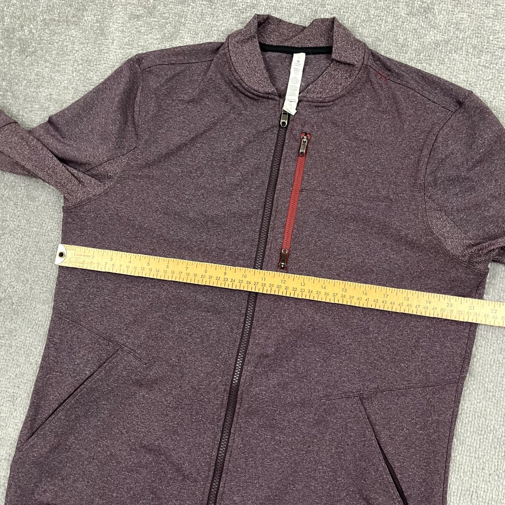Lululemon Lululemon Jacket Mens L Heather Black Cherry Full Zip - Regular, Lightweight, Breathable, Pockets, Stand-Up Collar, Activewear, Pre Owned, Black Size US L / EU 52-54 / 3 - 6 Thumbnail