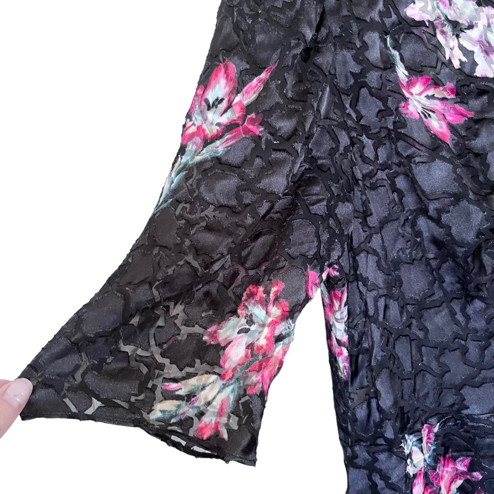 Rebecca Taylor REBECCA TAYLOR Noha Puff Sleeve Floral Midi Dress Size M / US 6-8 / IT 42-44 - 3 Thumbnail