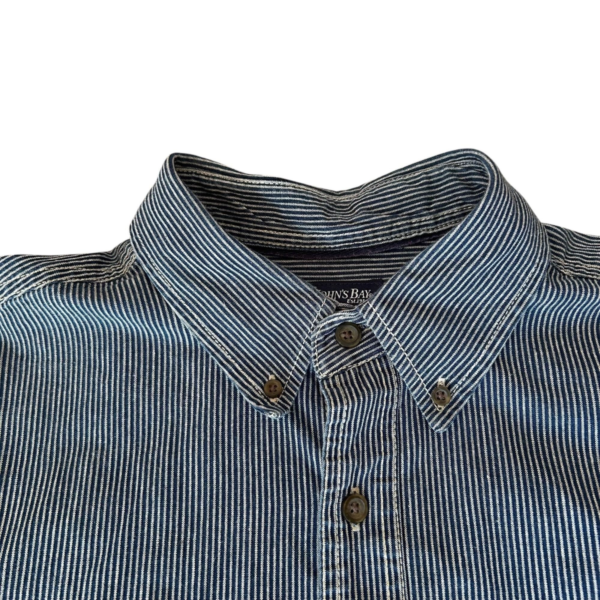 Vintage Vintage St. Johns Bay Striped Denim Workwear Button Down Shi Size US XL / EU 56 / 4 - 4 Thumbnail