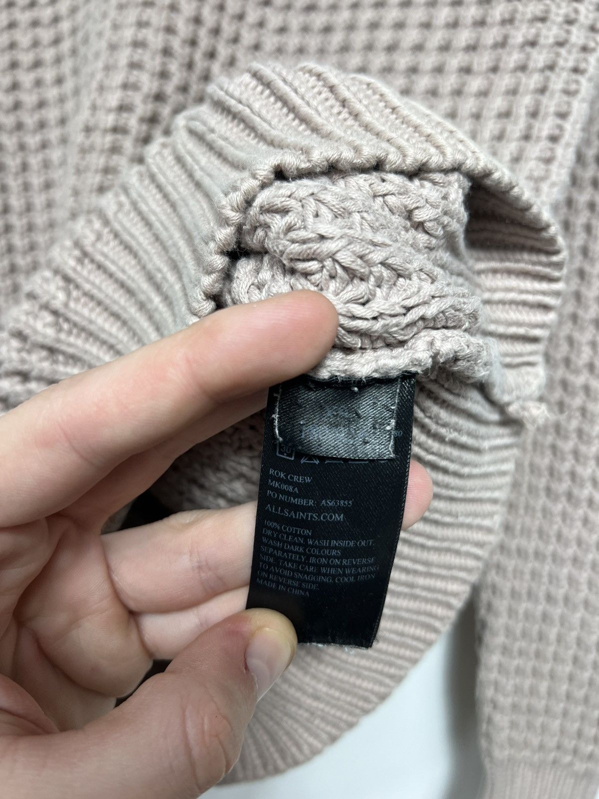 Allsaints Allsaints Light Brown Rok Crew Cable Knit Sweater Size US S / EU 44-46 / 1 - 6 Thumbnail