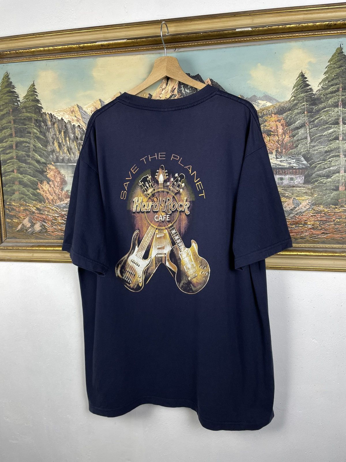 Hard Rock Cafe Hard Rock Cafe Navy Vintage Y2k Tee Guitars Baggy Skate Swag Size US XL / EU 56 / 4 - 6 Thumbnail
