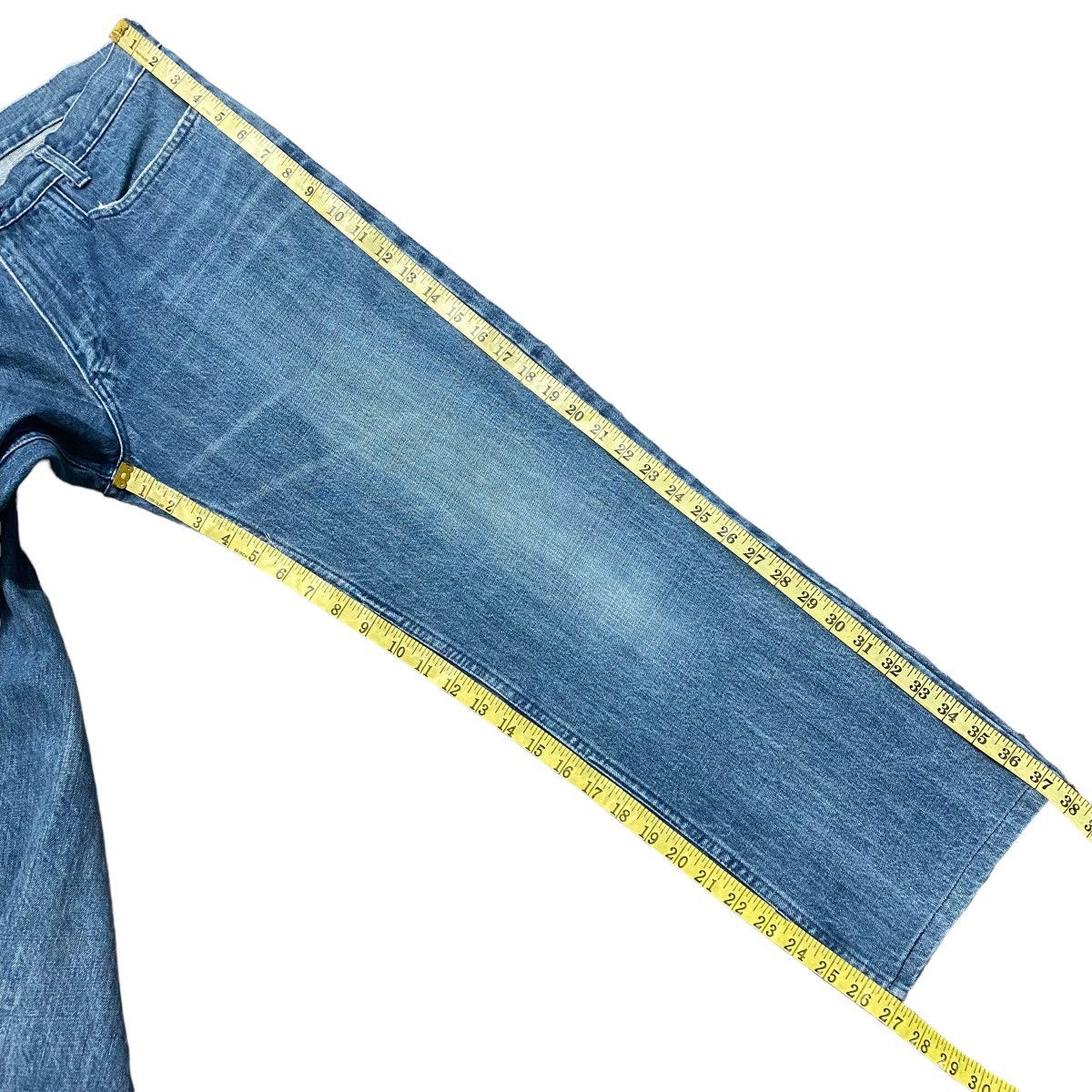 Japanese Brand Devilock Denim Blue Fade Jeans Size US 32 / EU 48 - 17 Thumbnail