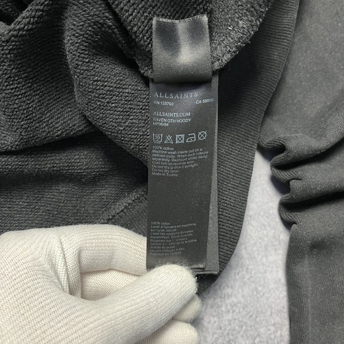 Allsaints Vintage Allsaints Basic Black Pocket Hoodie Streetwear Size US M / EU 48-50 / 2 - 7 Thumbnail