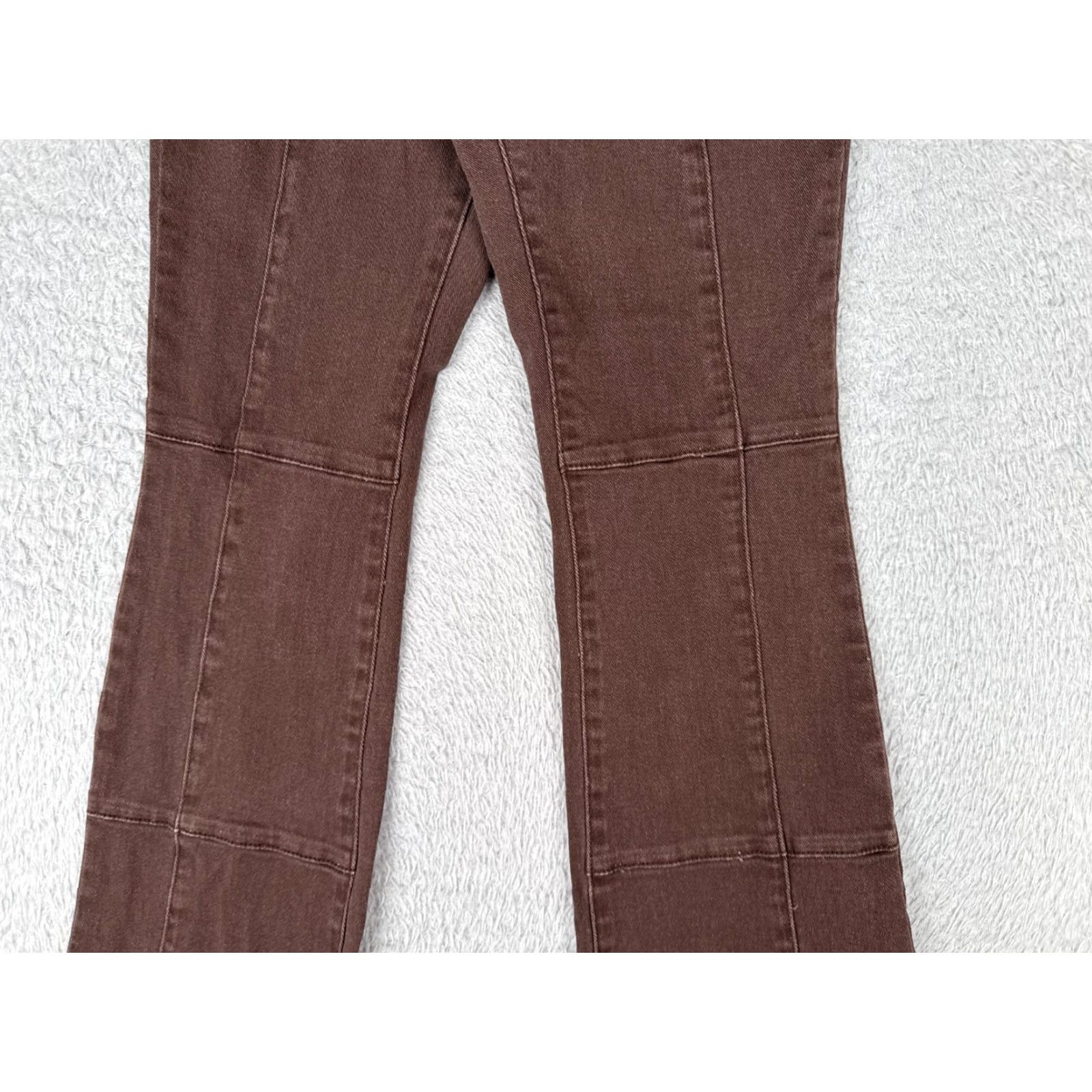 Vintage Tinseltown Jeans Junior 1 Brown Denim Flared Patch Work Raw Hem Cotton 23x29 Jeans Women 90s Vintage Mens Women Girls Size 25" / US 0 / IT 36 - 3 Thumbnail