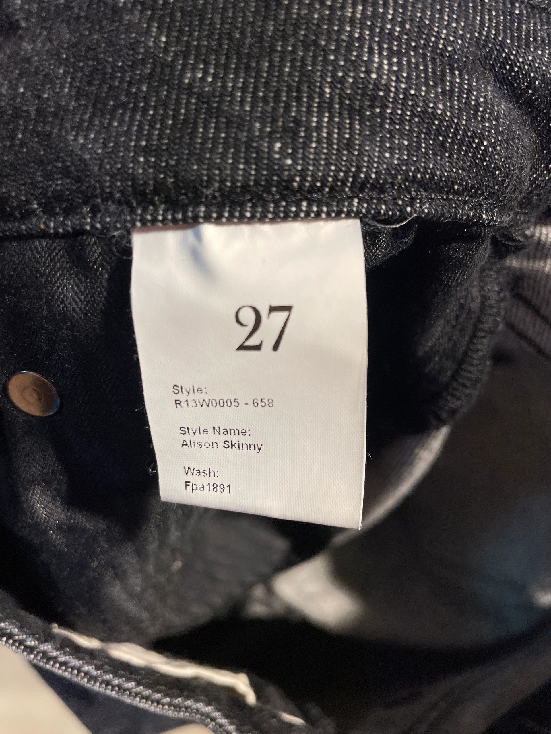 R13 R13 Alison Skinny denim jeans Size 27" / US 4 / IT 40 - 6 Thumbnail