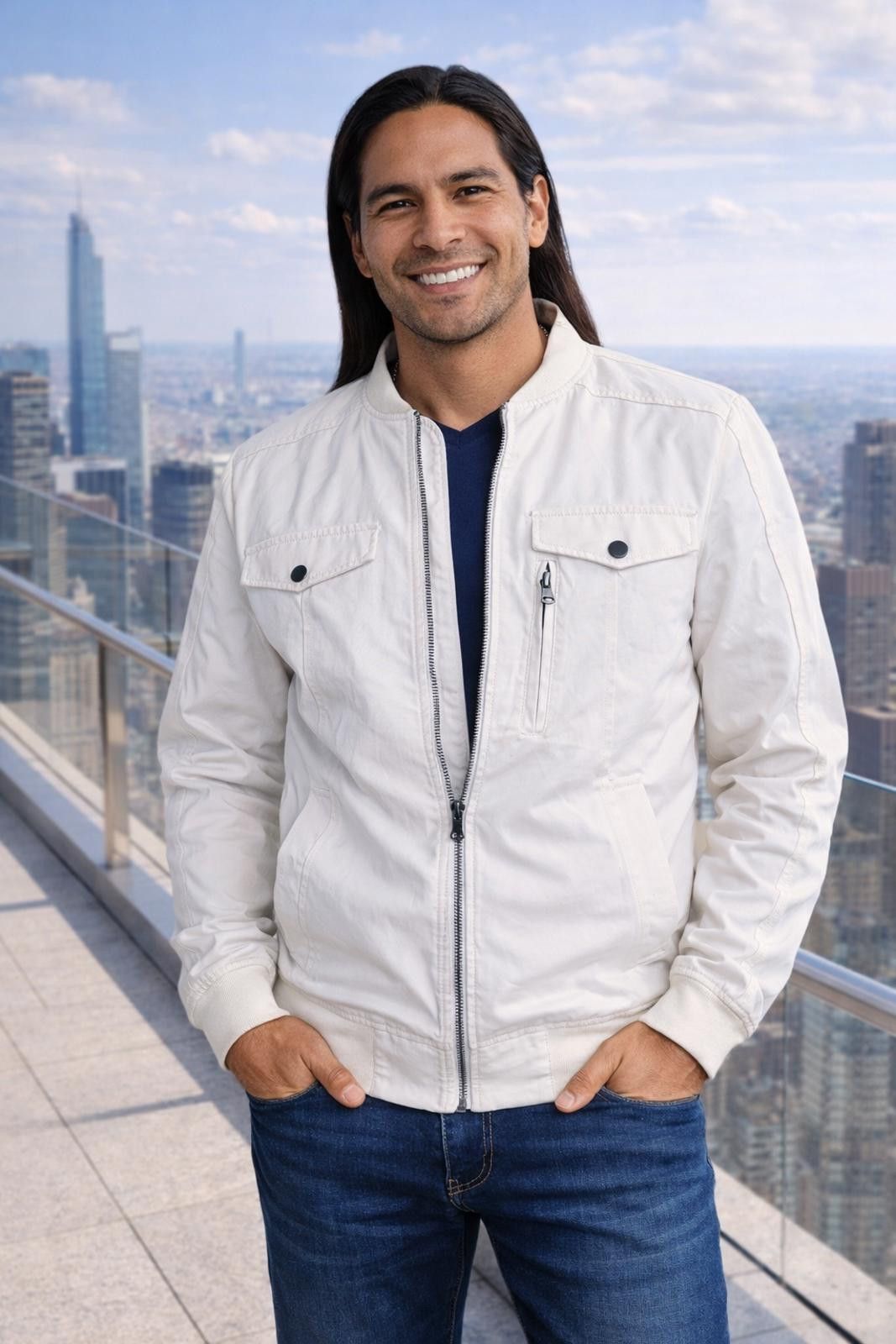 Other Men’s Med White Bomber Spring Jacket Lightweight Utility NEW Size US M / EU 48-50 / 2 - 1 Thumbnail