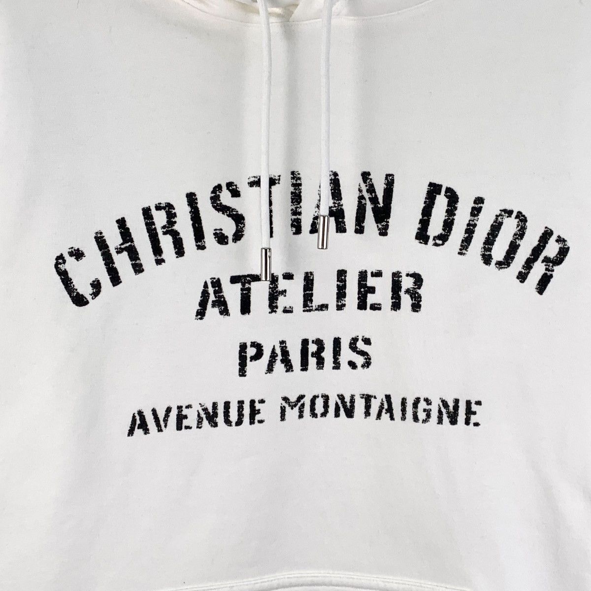 Dior Dior White Logo Printed Hooded Drawstring Sweatshirt K26WX Size US XL / EU 56 / 4 - 4 Thumbnail