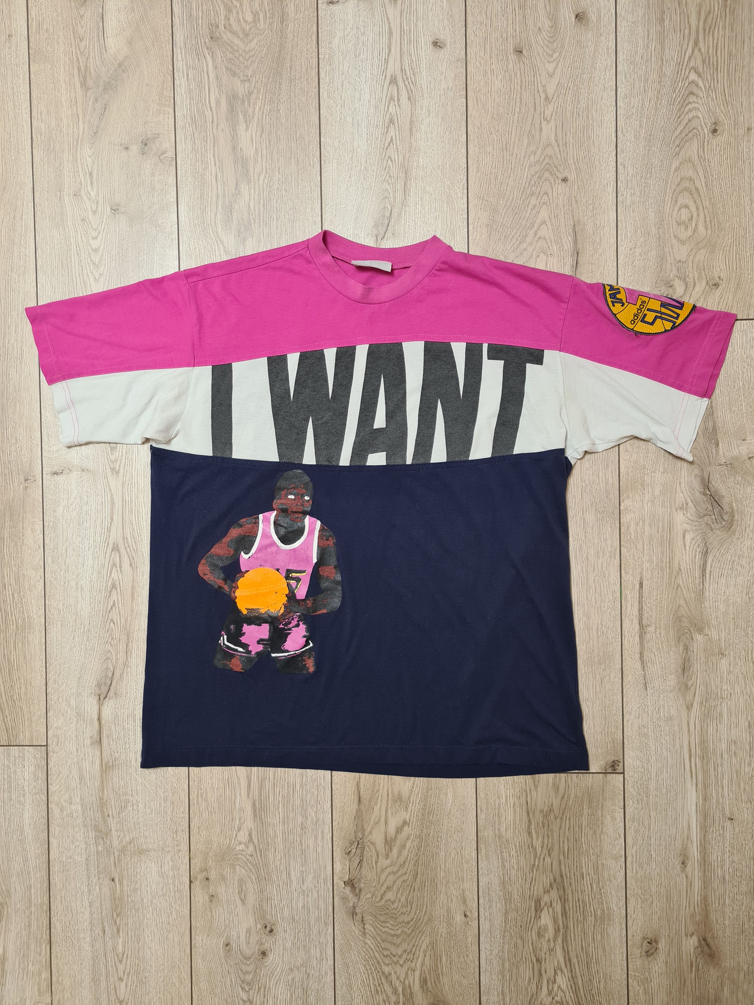 NBA × Vintage ADIDAS NBA SHIRT 90s RETRO I WANT I CAN SWISH JAM DUNK Size US L / EU 52-54 / 3 - 2 Thumbnail