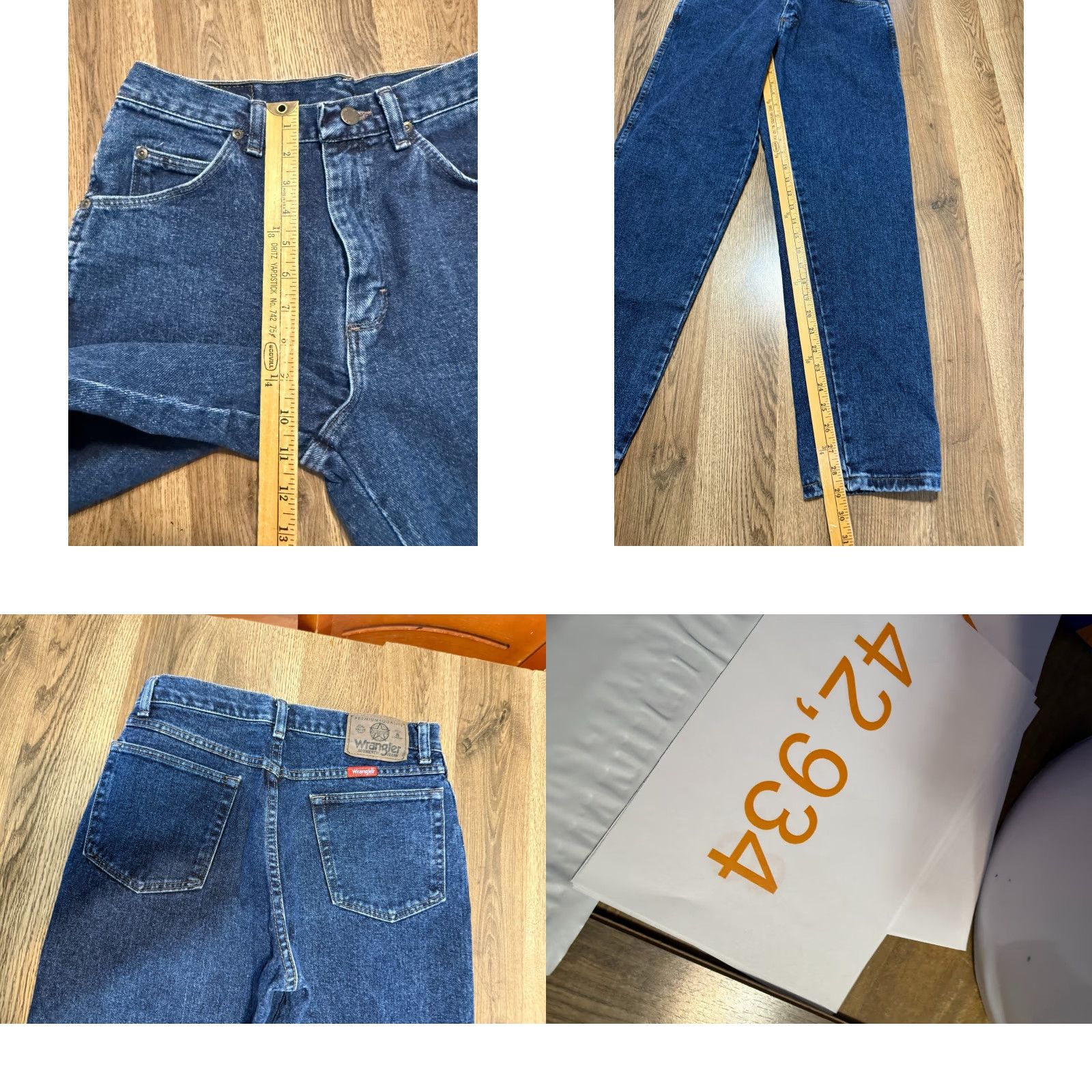 Wrangler Wrangler Jeans Men's 30x32 Blue Denim Straight Leg Jeans 5-Pocket Regular Rise Inseam 32" Cotton Denim Size US 30 / EU 46 - 8 Thumbnail