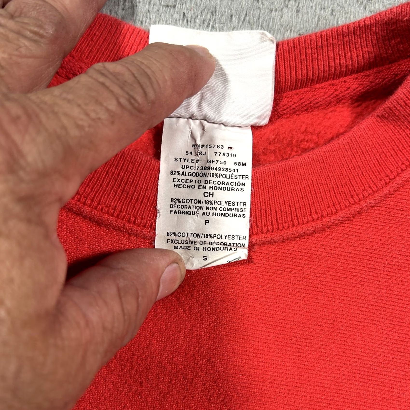 Champion Champion Reverse Weave Sweatshirt Mens Small Crewneck Pullover Embroidered Logo Red Cotton Polyester Fleece Heavyweight All Seasons Size US S / EU 44-46 / 1 - 4 Thumbnail