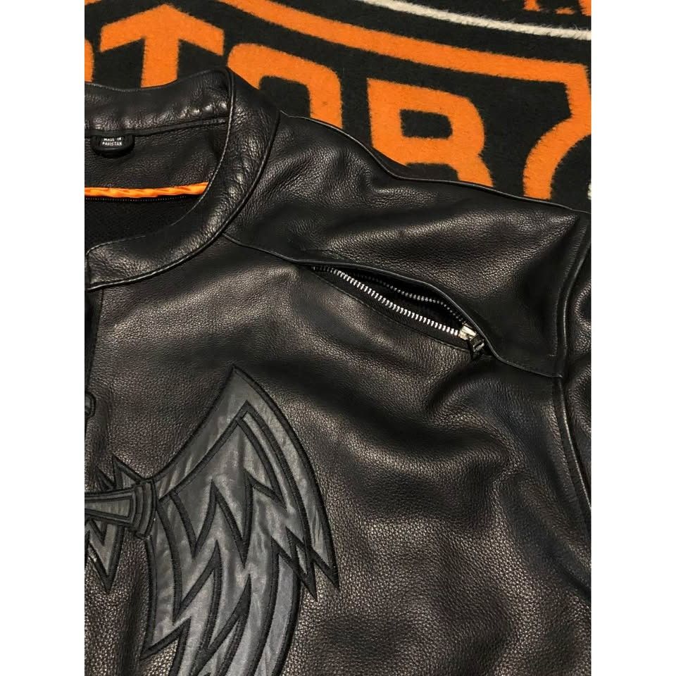 Genuine Leather NWOT Motorcycle Riding Jacket 2XL Men, Reflective Size US XXL / EU 58 / 5 - 6 Thumbnail