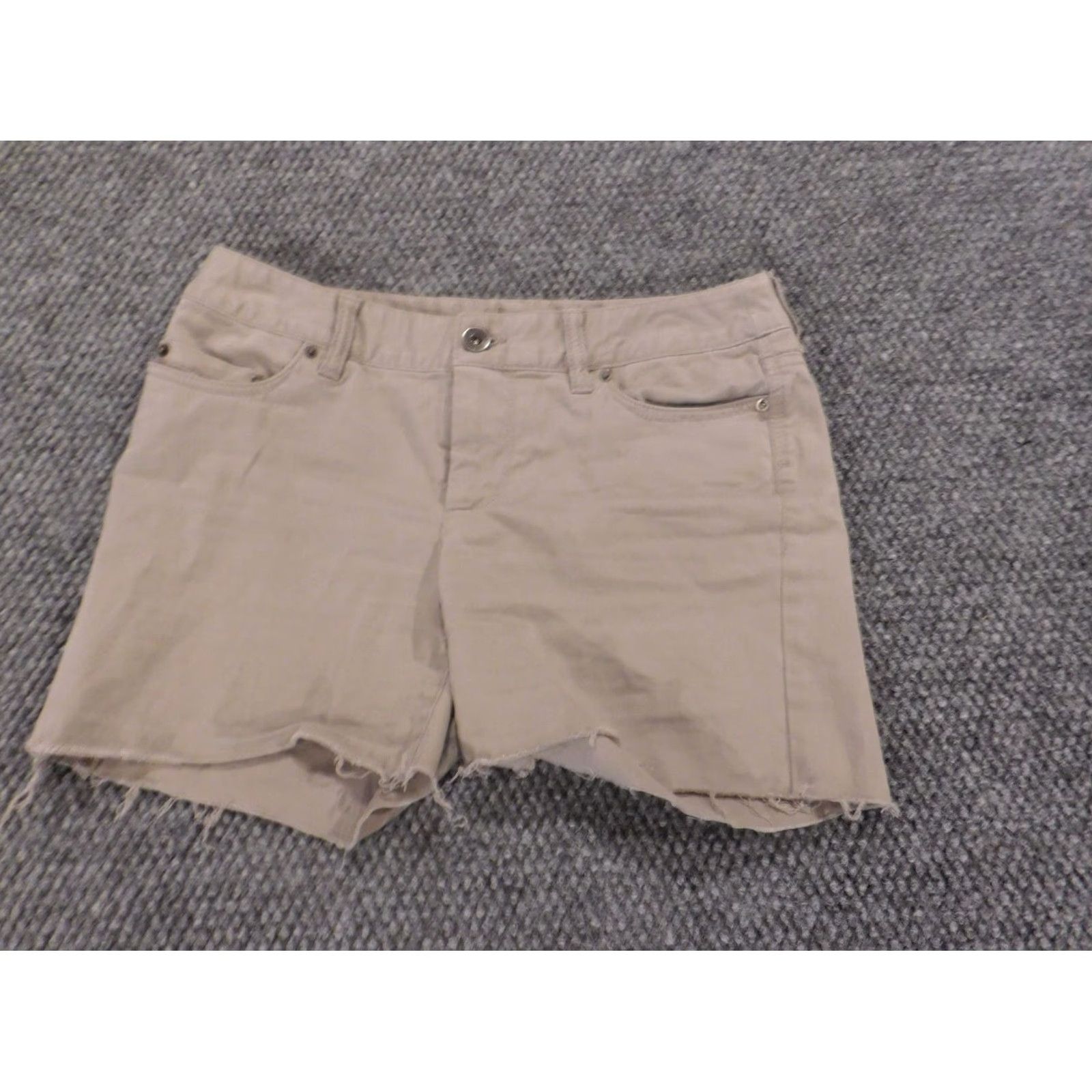 Banana Republic Banana Republic Womens Shorts 0 Beige Cut-Off Chino Classic Version Zip Front Flat Front Cotton Blend Summer Casual Womens Size 28" / US 6 / IT 42 - 3 Thumbnail