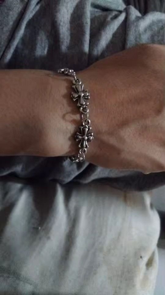 Jewelry Silver Cross Hip Hop Punk Bracelet Size ONE SIZE - 5 Thumbnail