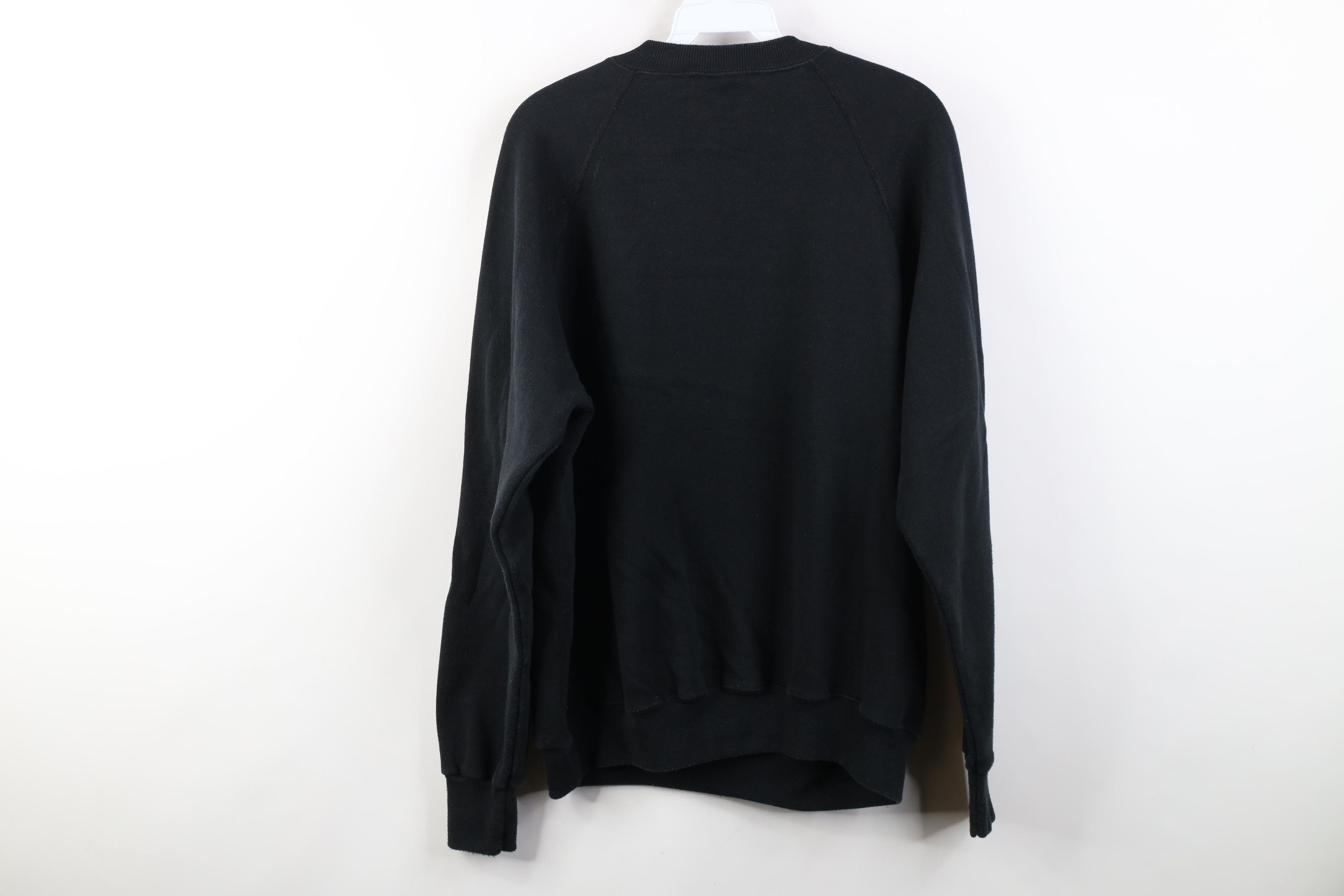 Vintage Vintage 90s Streetwear Blank Crewneck Sweatshirt Black USA Size XL / US 12-14 / IT 48-50 - 9 Thumbnail