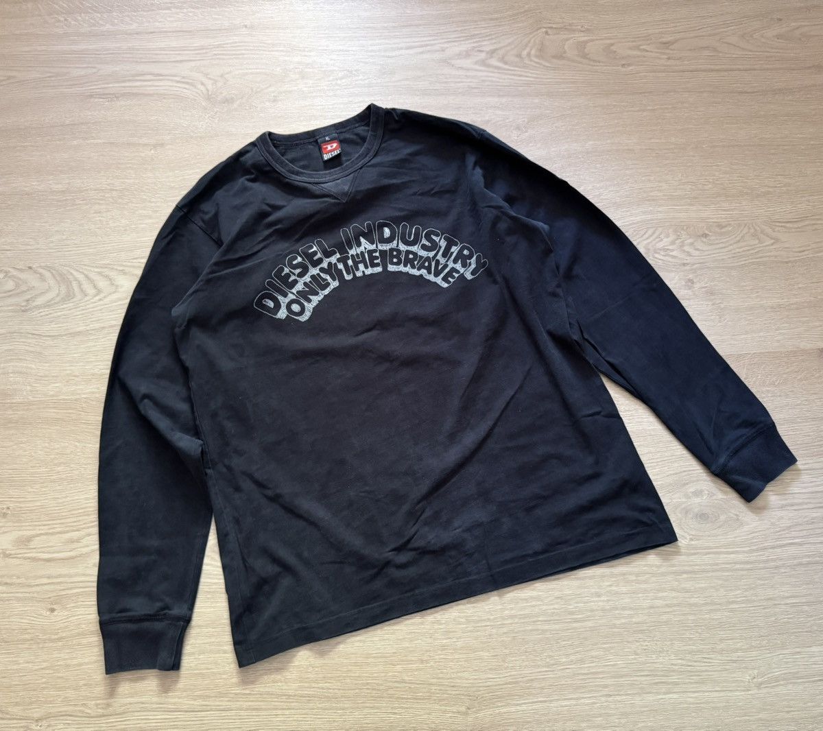 Diesel Vintage 00’s Diesel Ind y2k Black Faded Japanese Long Sleeve Size US XL / EU 56 / 4 - 1 Thumbnail