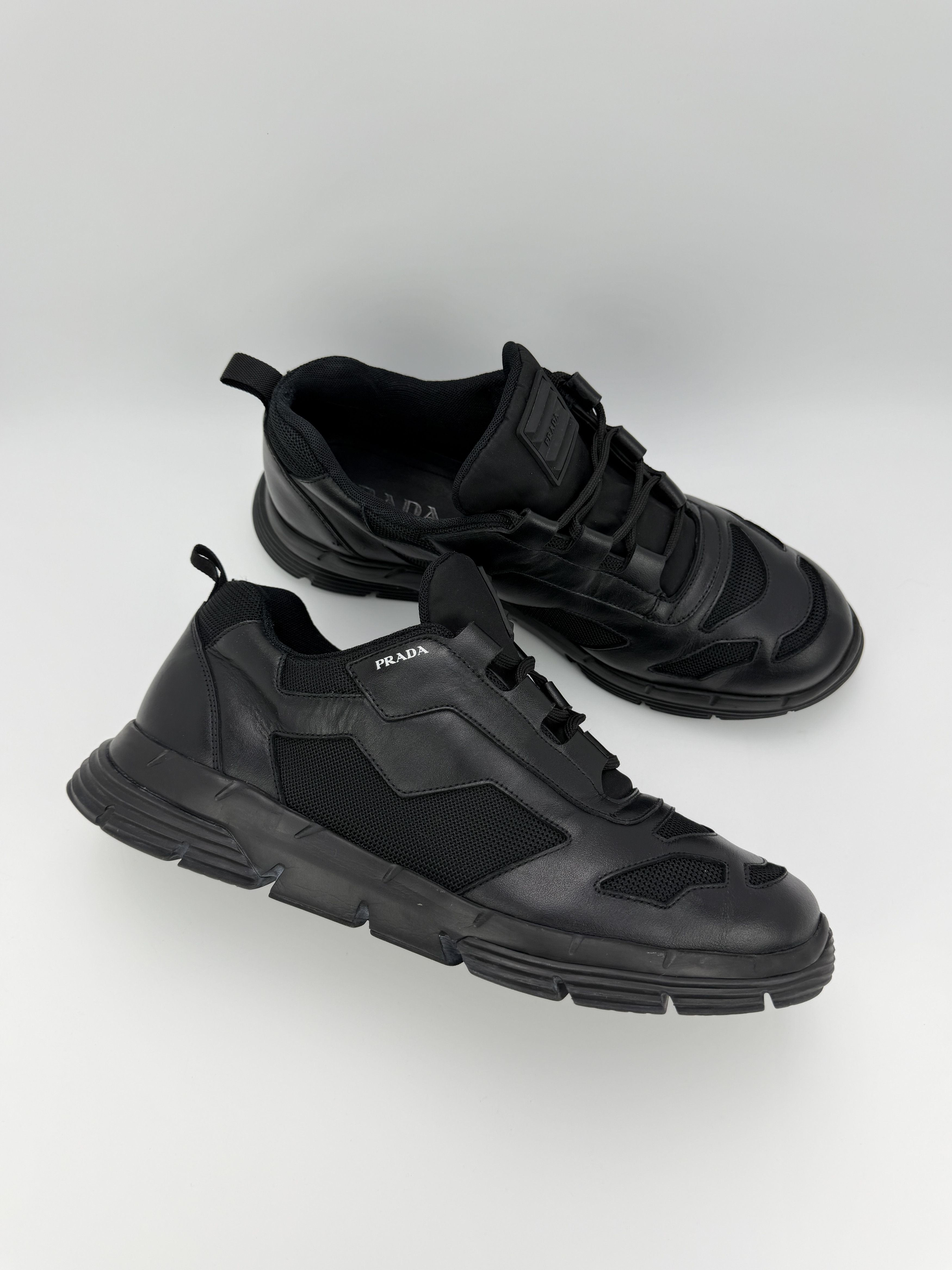 Prada Prada Geometric Pattern Chunky Leather Sneakers Size US 12 / EU 45 - 3 Thumbnail