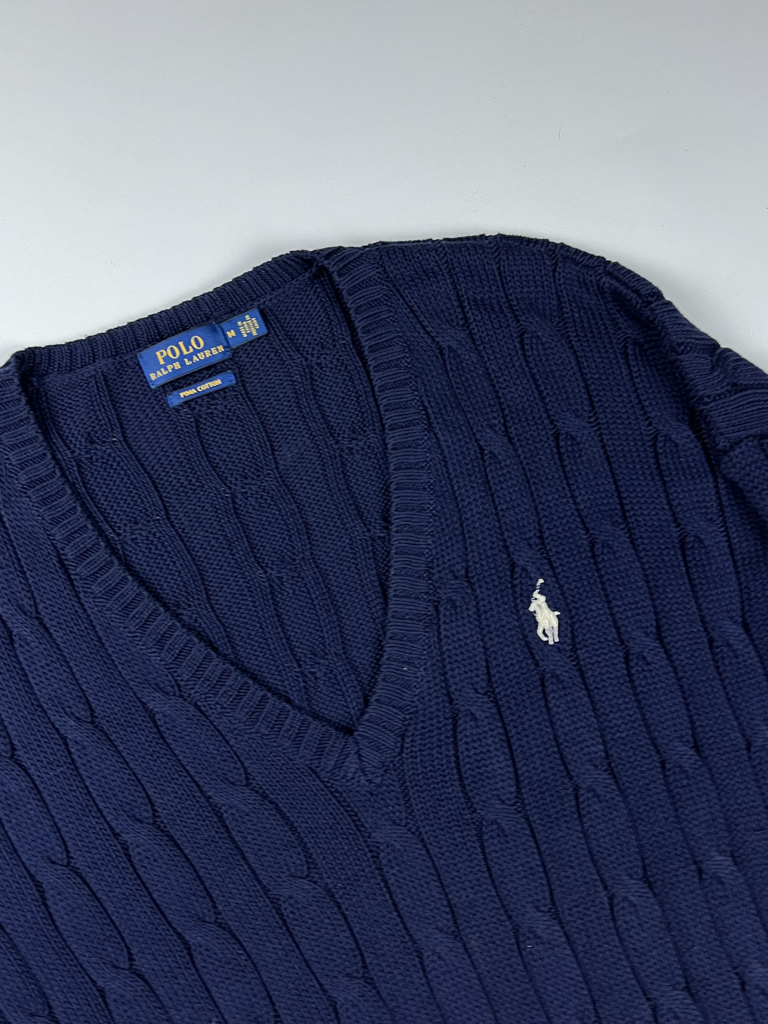 Polo Ralph Lauren × Vintage Ralph Lauren Navy Blue Knit Sweater Size M / US 6-8 / IT 42-44 - 2 Thumbnail