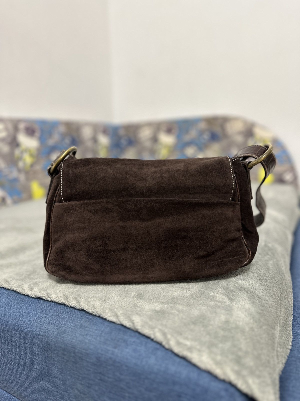 Max Mara Vintage Max Mara Shoulder Suede Crocodile Bag Size ONE SIZE - 7 Thumbnail