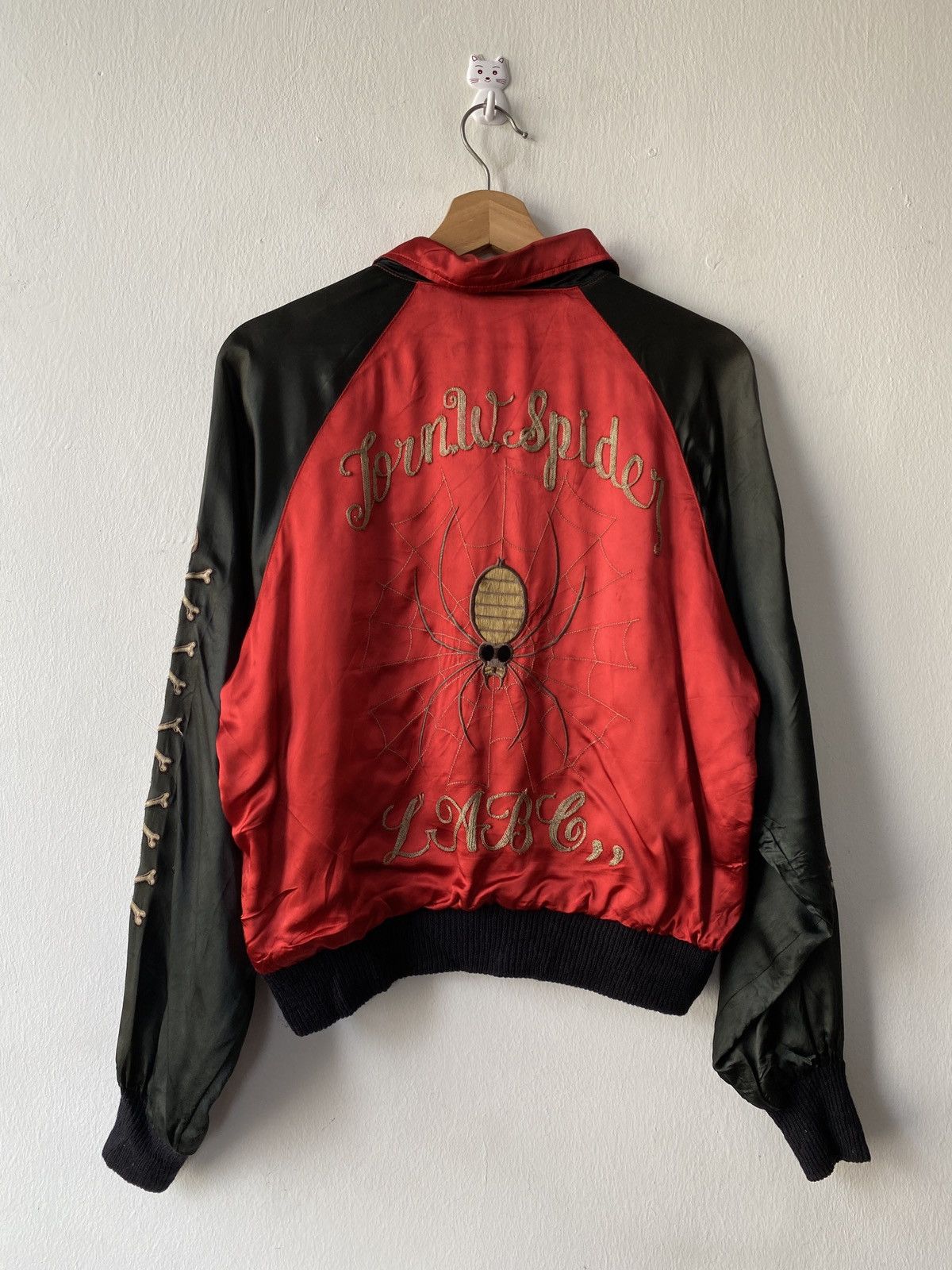 Japanese Brand × Vintage Vintage Crawler Skulls Spider Embroidery Japan Rayon Jacket Size US M / EU 48-50 / 2 - 1 Thumbnail