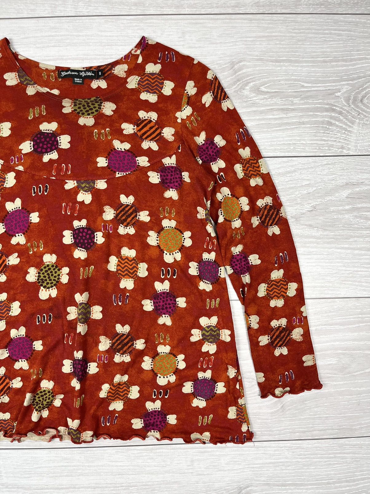 Gudrun Sjoden Gudrun Sjoden Viscose Red Flowers Print Blouse Size S / US 4 / IT 40 - 2 Thumbnail