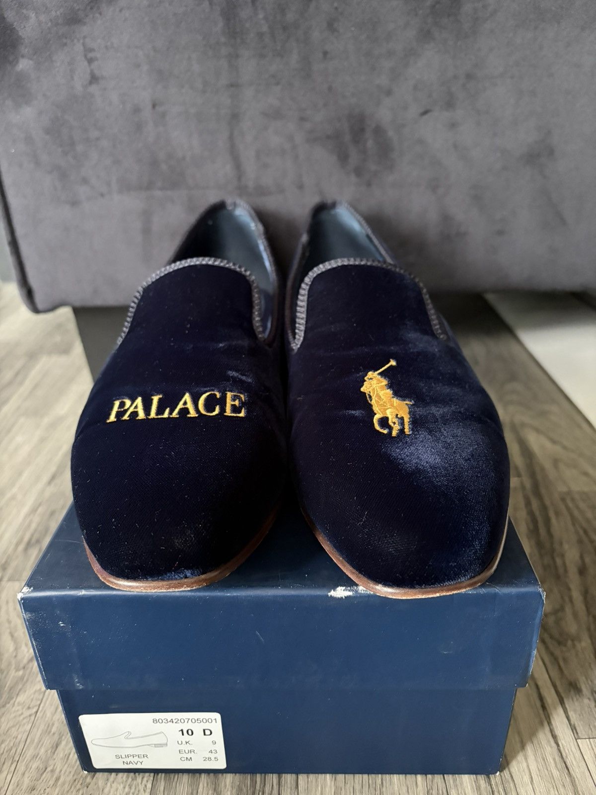 Palace × Polo Ralph Lauren Formal Slipper - Navy Velvet Size US 10 / EU 43 - 2 Thumbnail
