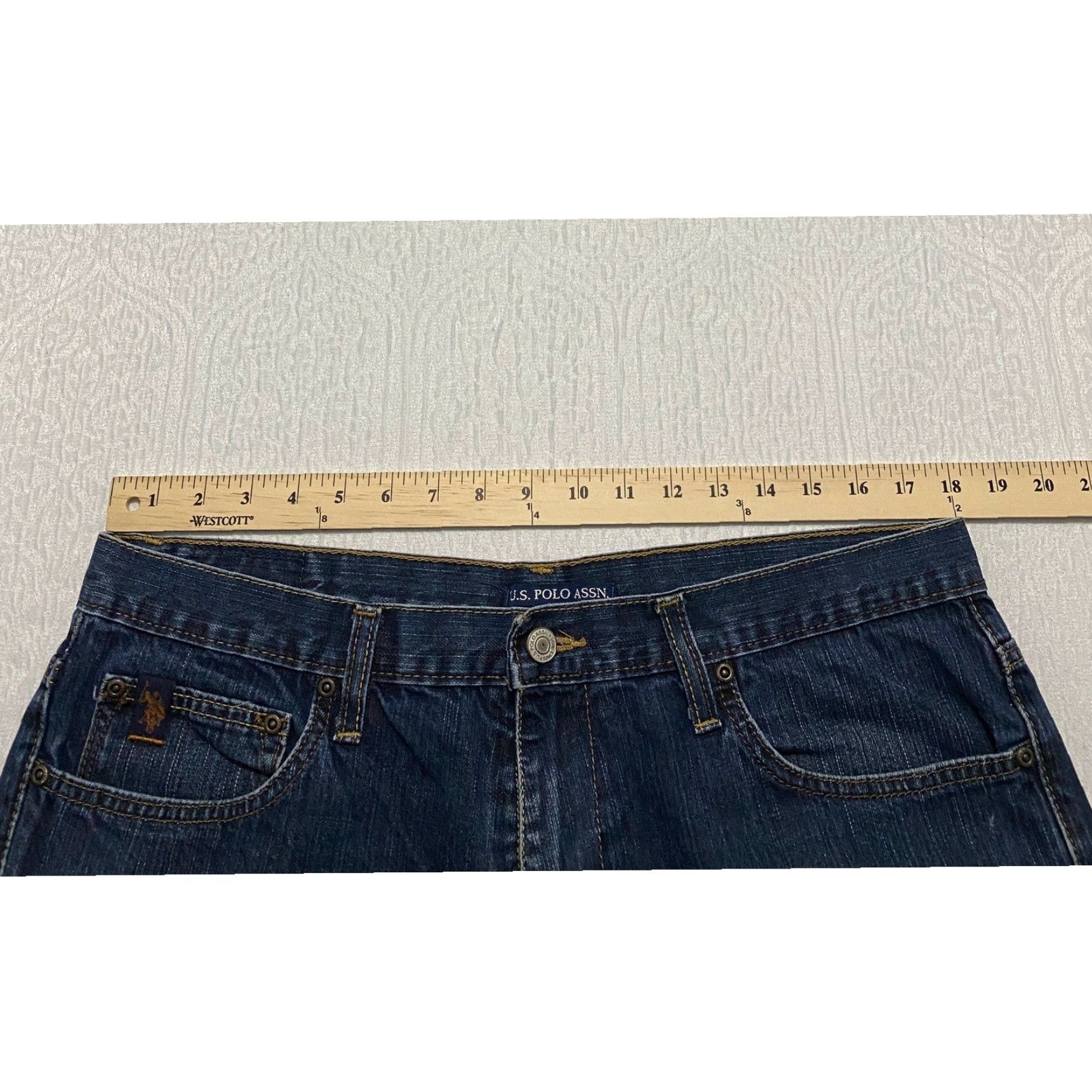U.S. Polo Assn. VINTAGE US Polo ASSN Jeans Men 36x28 Blue Relaxed Straight Embroidered Big Pony Jeans Size US M / EU 48-50 / 2 - 6 Thumbnail