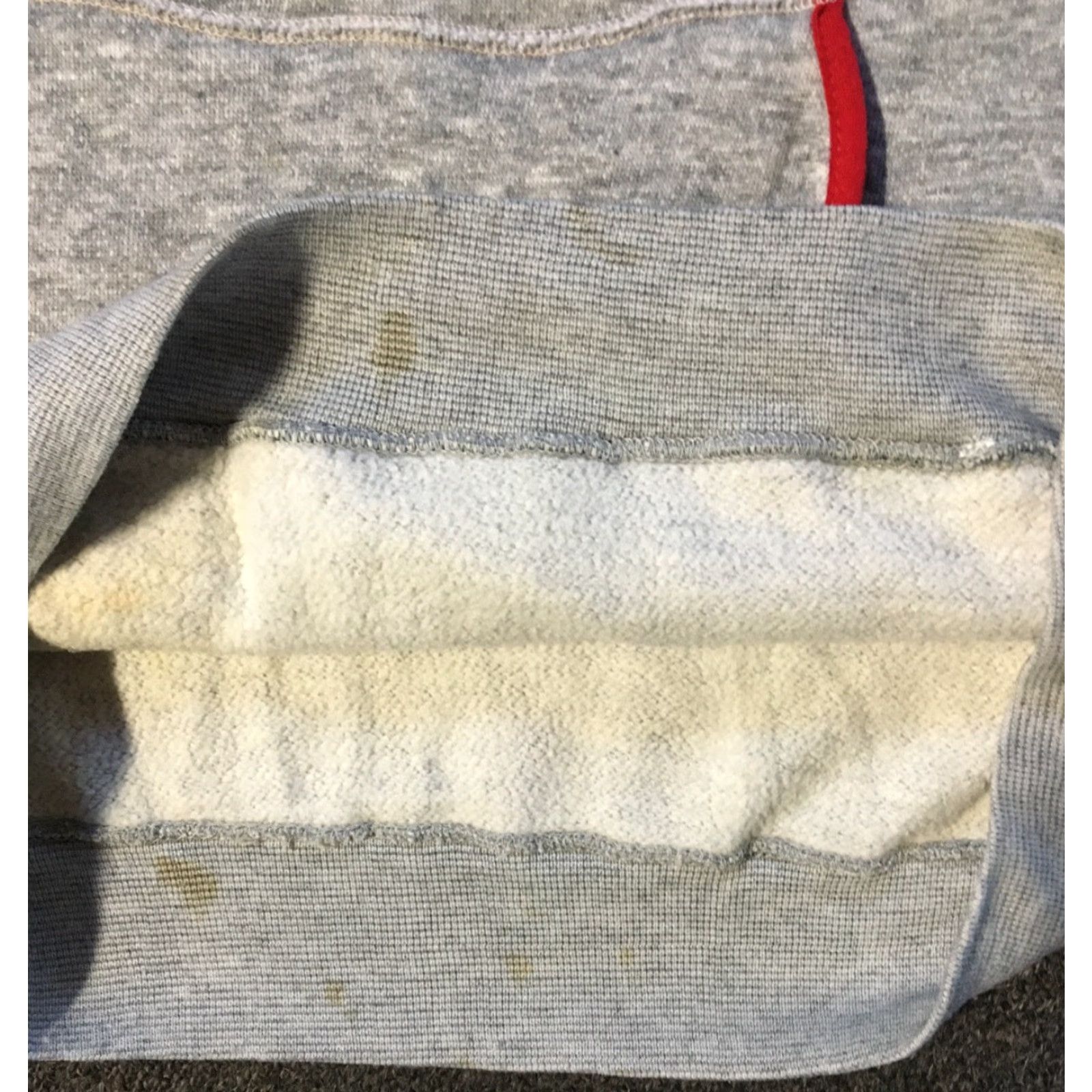 Vintage VINTAGE 70s Distressed Hoodie M Gray Red USA Track Grunge Punk PE Surf Army Biker 90s 80s USA Size US M / EU 48-50 / 2 - 4 Thumbnail