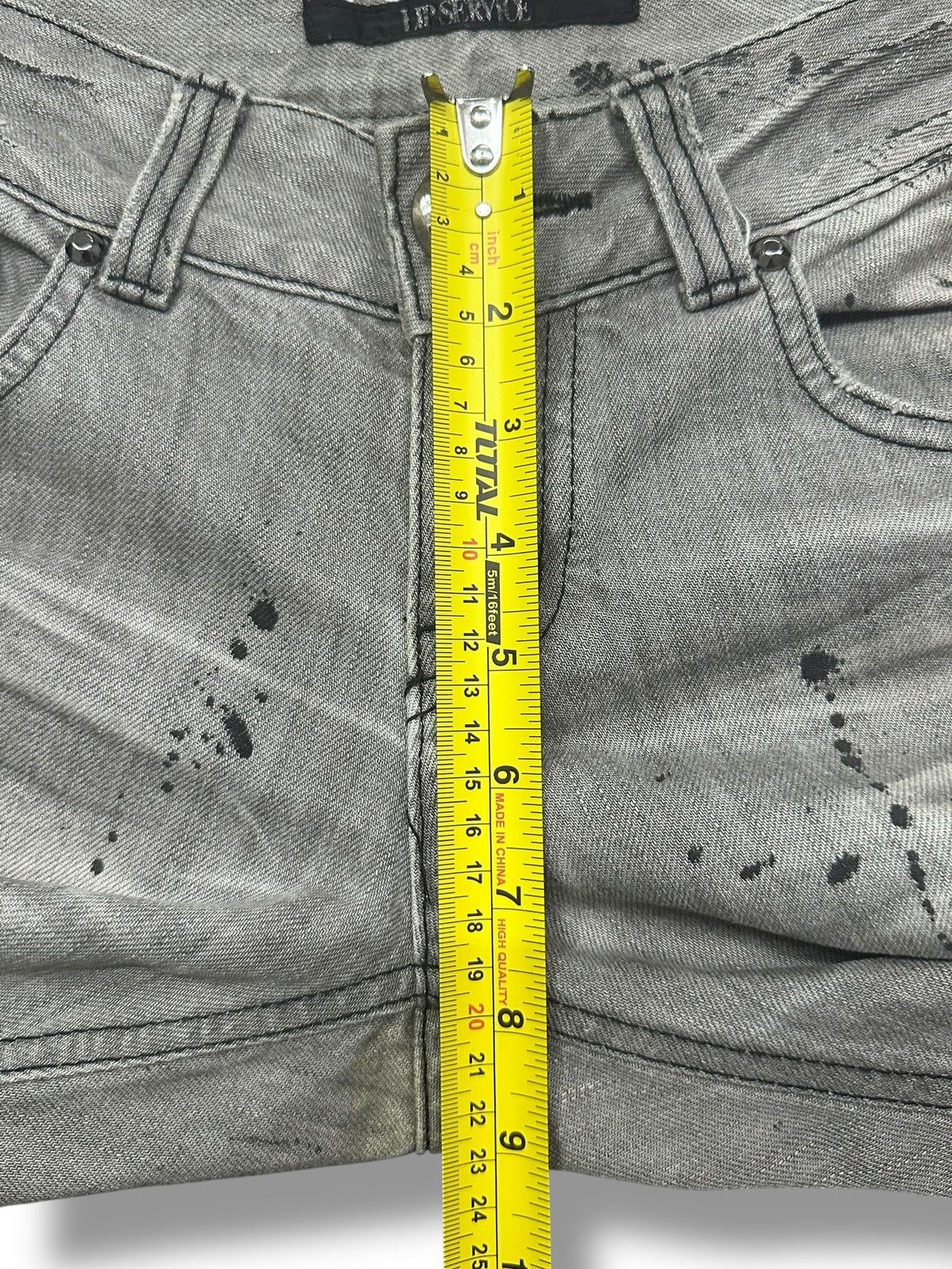 Lip Service Vintage LIP SERVICE Distressed Jeans with Painted & Faded Size US 31 - 19 Thumbnail