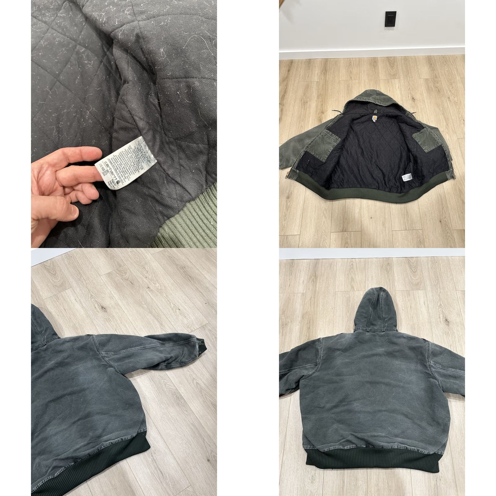Carhartt VINTAGE Carhartt Active Jacket J130 MOS 2XL Faded Green Canvas Workwear Distress Bomber Jacket Mens 2XL Green Size US XXL / EU 58 / 5 - 8 Thumbnail
