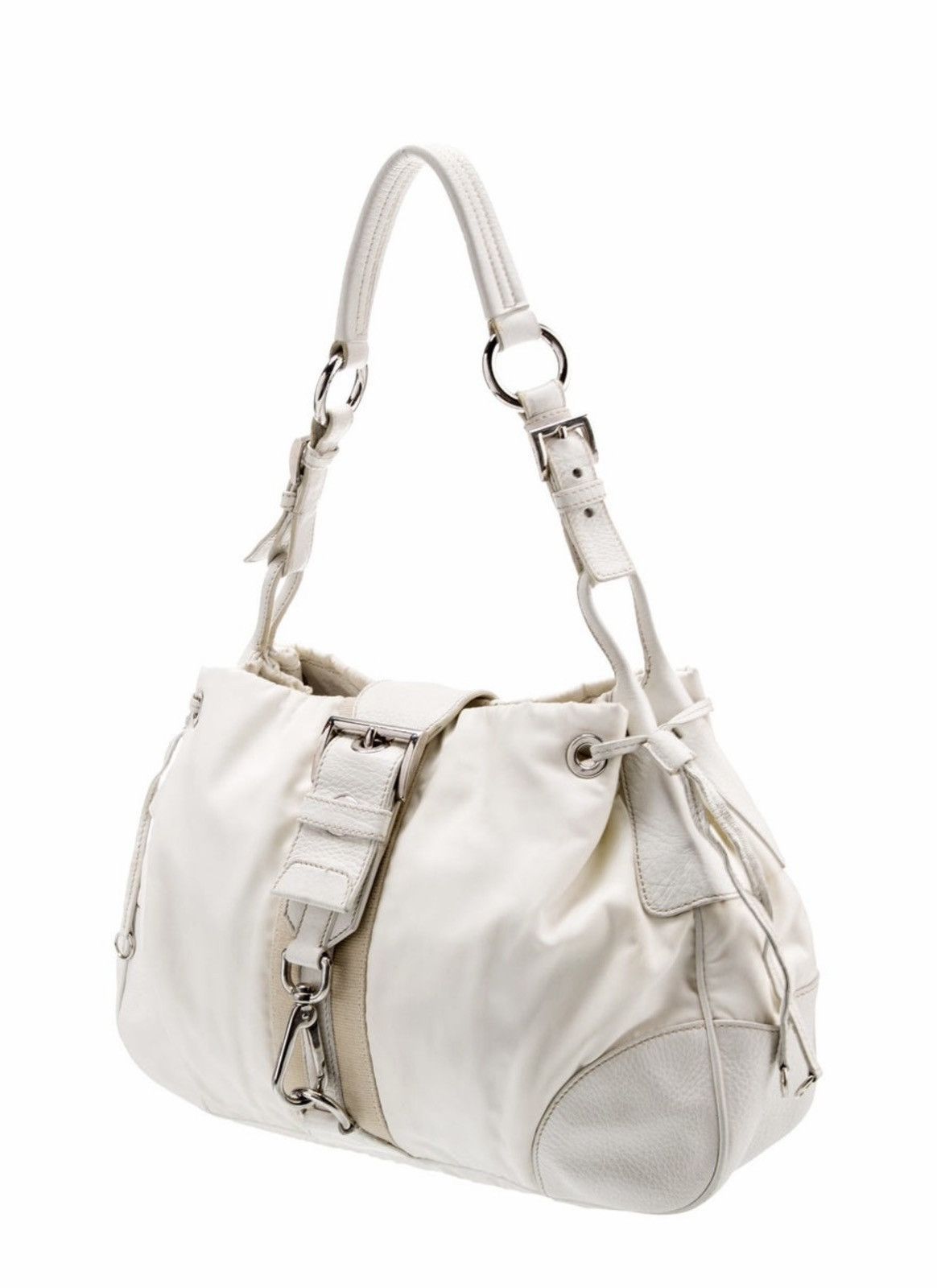 Prada RARE Prada white nylon shoulder bag cream Size ONE SIZE - 3 Thumbnail