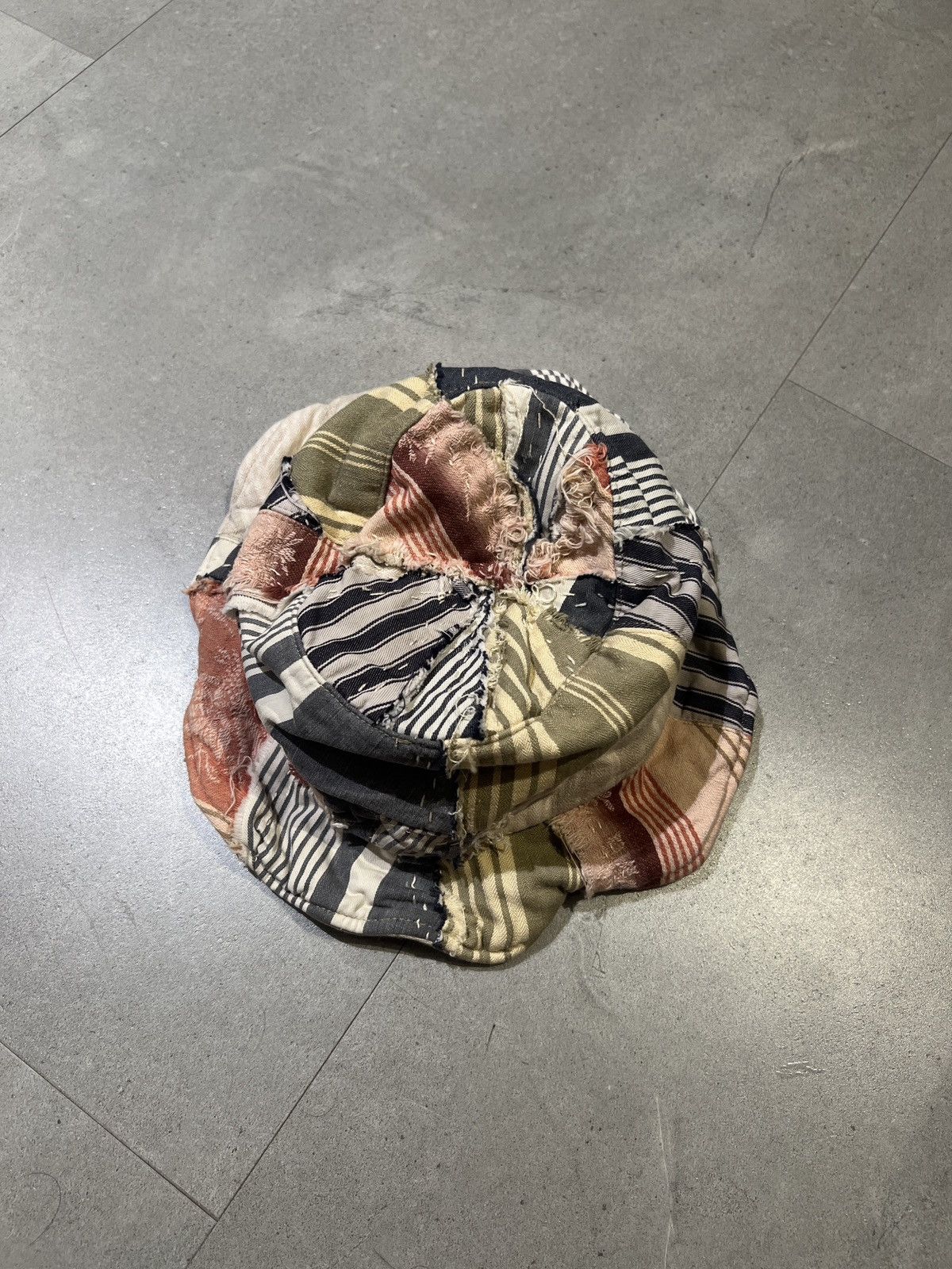 By Walid By Walid 19th Century Ticking Fisherman Hat Size ONE SIZE - 3 Thumbnail