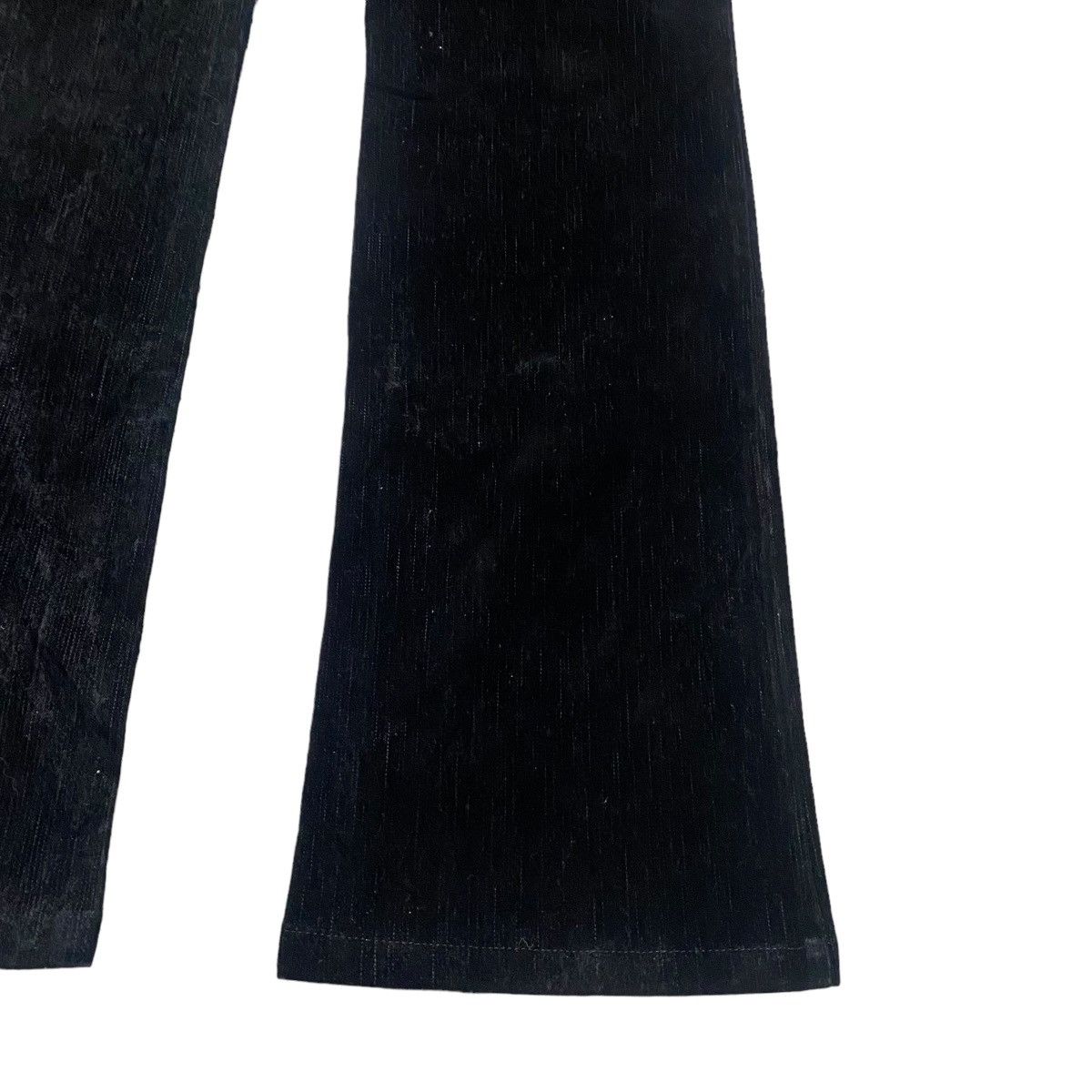 Katharine Hamnett London HAMNETT Black Velvet Cotton Flare Pants Size US 30 / EU 46 - 14 Thumbnail