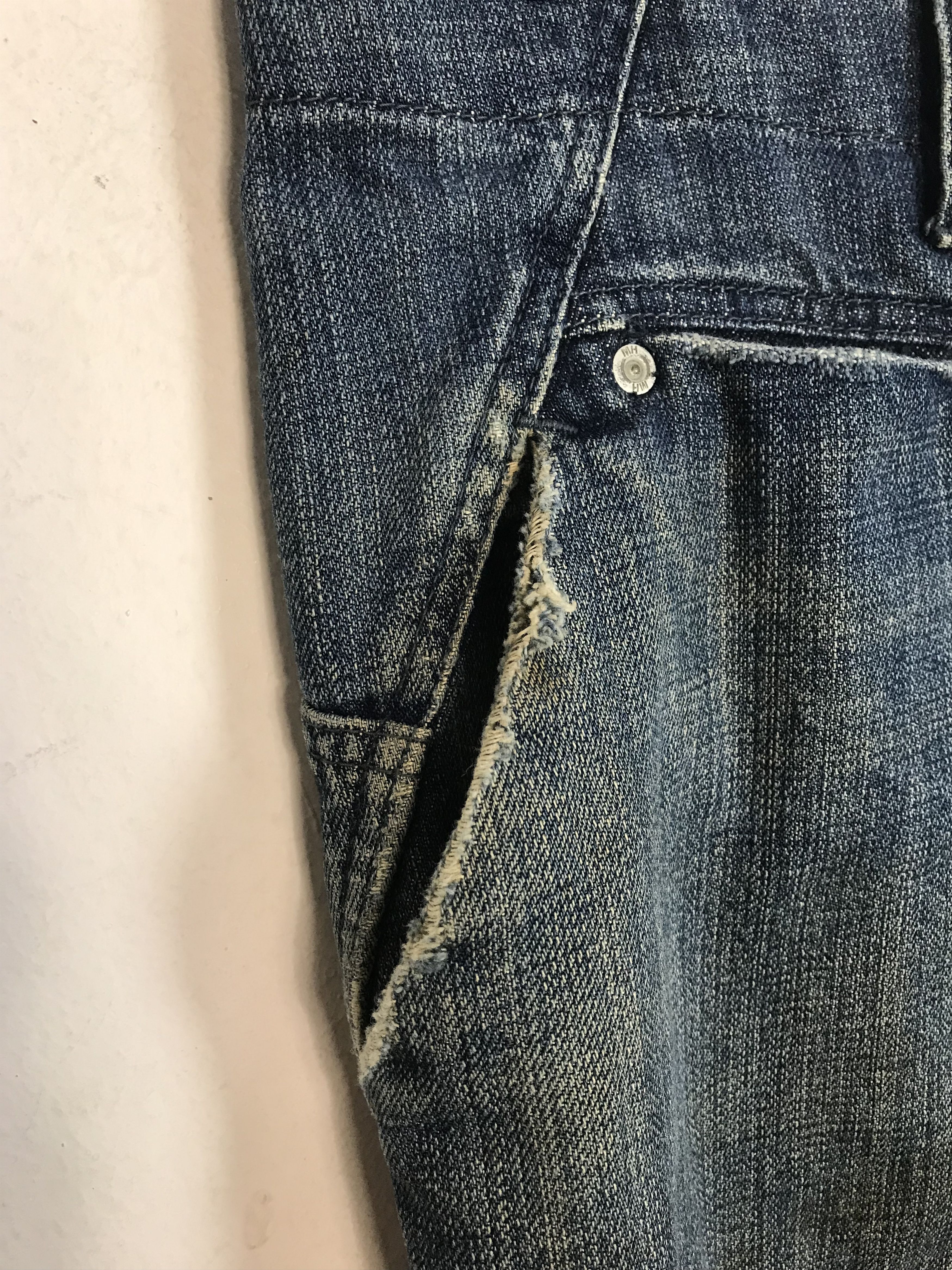 realmad HECTIC Mad Hectic Indigo Denim Jeans Buttonfly Slash Pockets Size US 34 / EU 50 - 18 Thumbnail