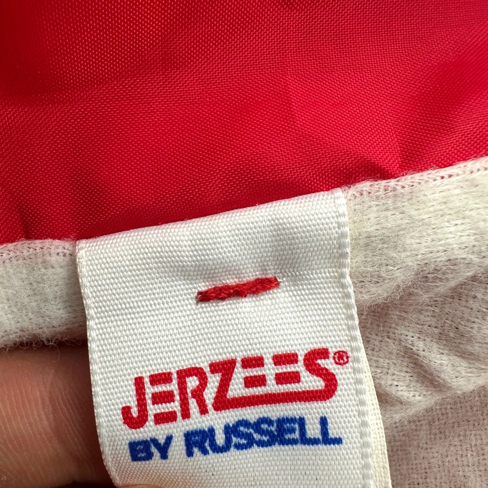 Jerzees VINTAGE Jerzees Russell Racing Team Windbreaker Jacket Mens XL Red Snap Button Jacket Size US XL / EU 56 / 4 - 4 Thumbnail